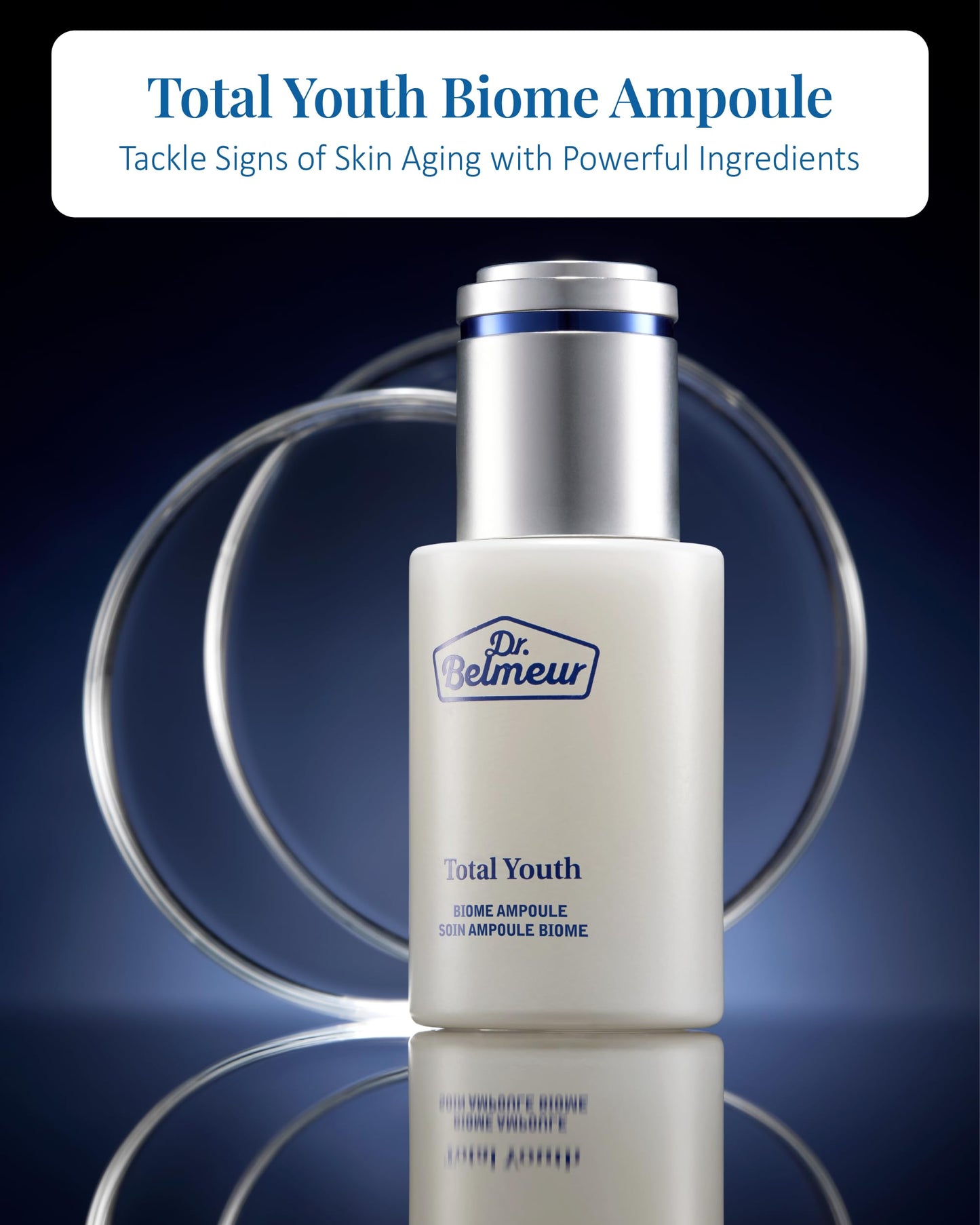 Dr. Belmeur Total Youth Biome Ampoule (1.2fl oz) - Premium Serum for Wrinkles, Elasticity & Hydration. Korean Skin Care by LG Beauty. Collagen, Panthenol, Niacinamide, Licorice.