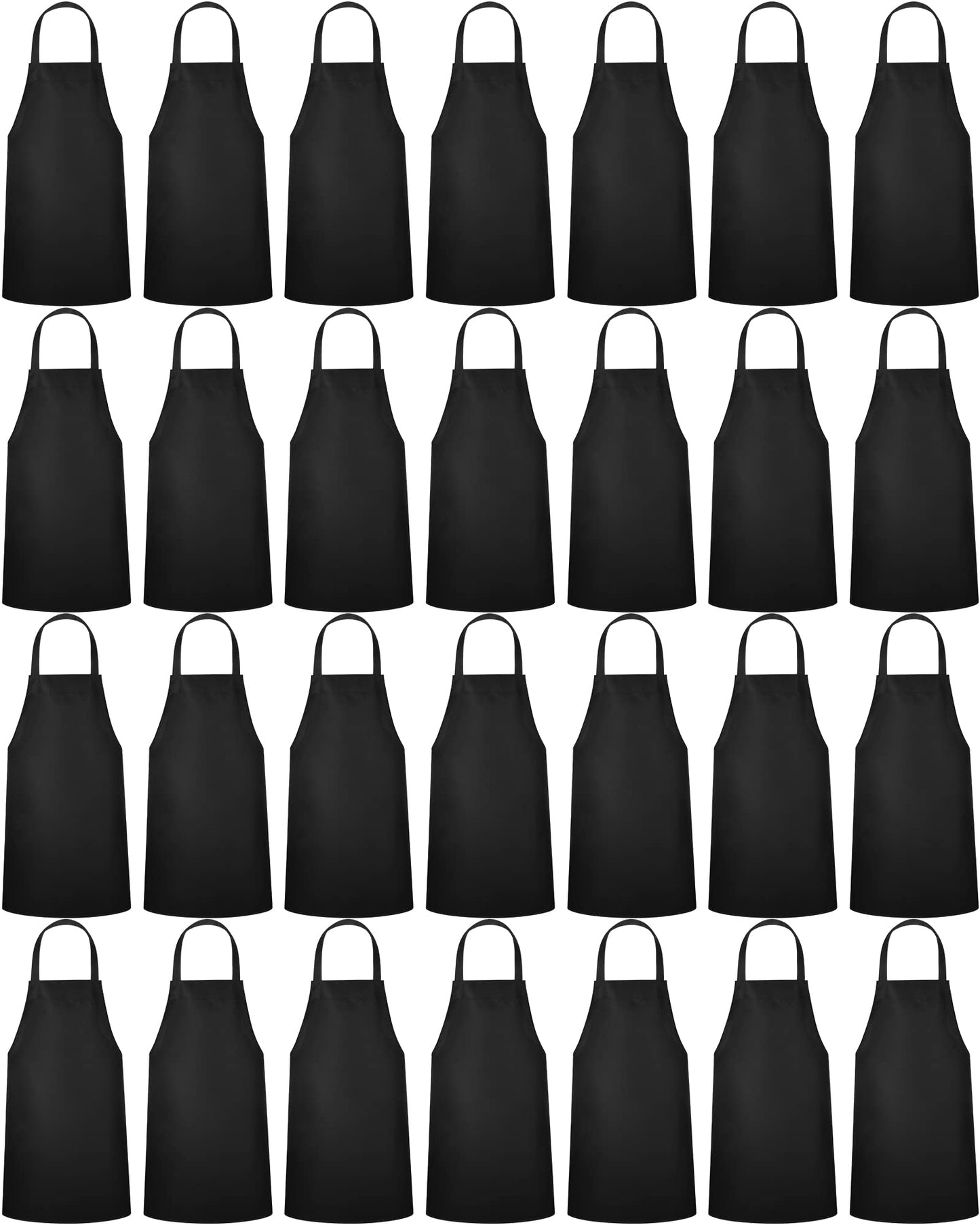36 Pack Bulk Plain Aprons for Man Woman Adult Unisex Apron Machine Washable Adjustable Bib Aprons(Black)