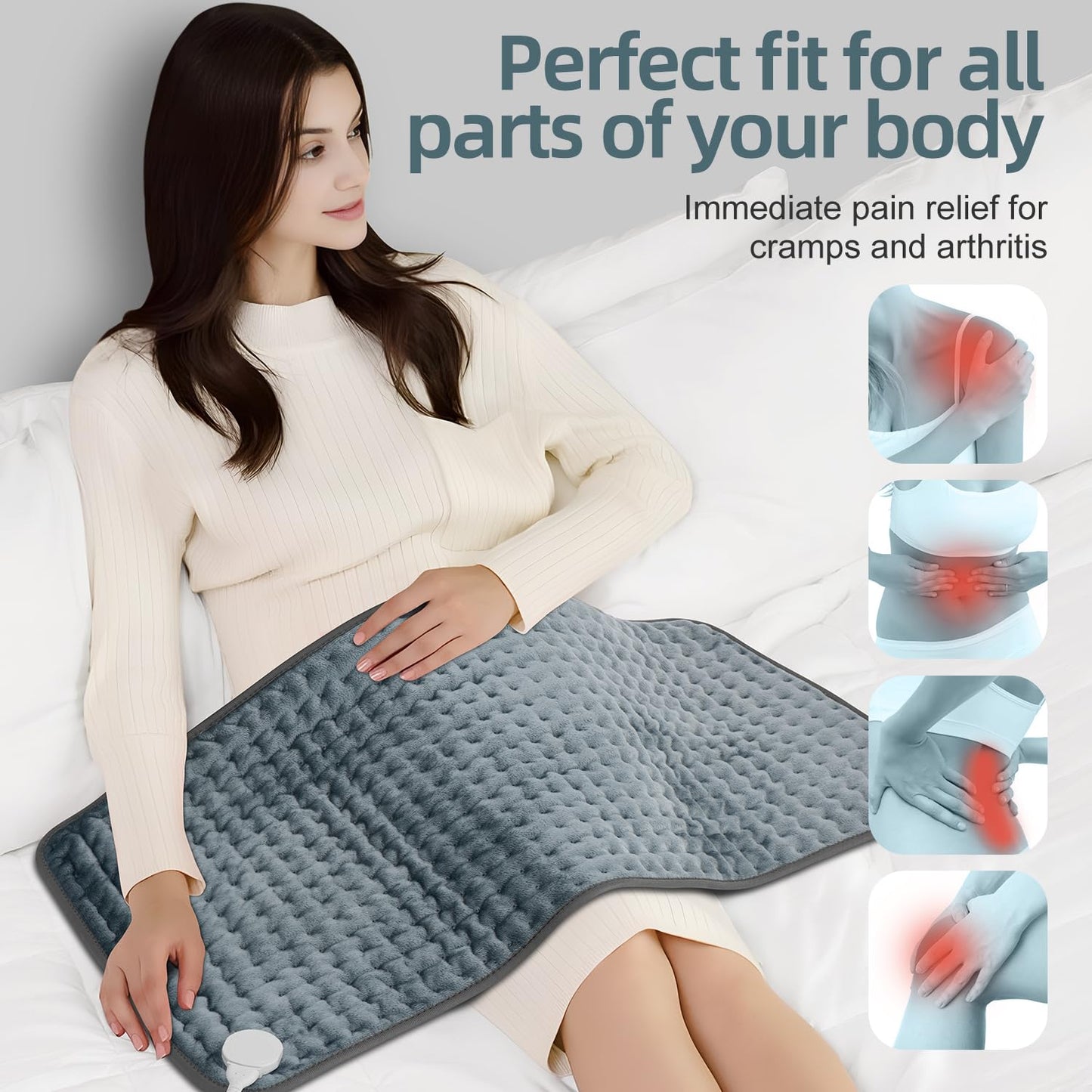 17"x33" Heating Pad XXXL for Back Pain Relief, Heated Pad for Neck/Shoulders/Legs/Knees/Feet/Cramps, Heat Pads for Women, Birthday Mothers Day Gifts for Mom Wife Grandma Her, 6 Heat Settings, Auto-Off