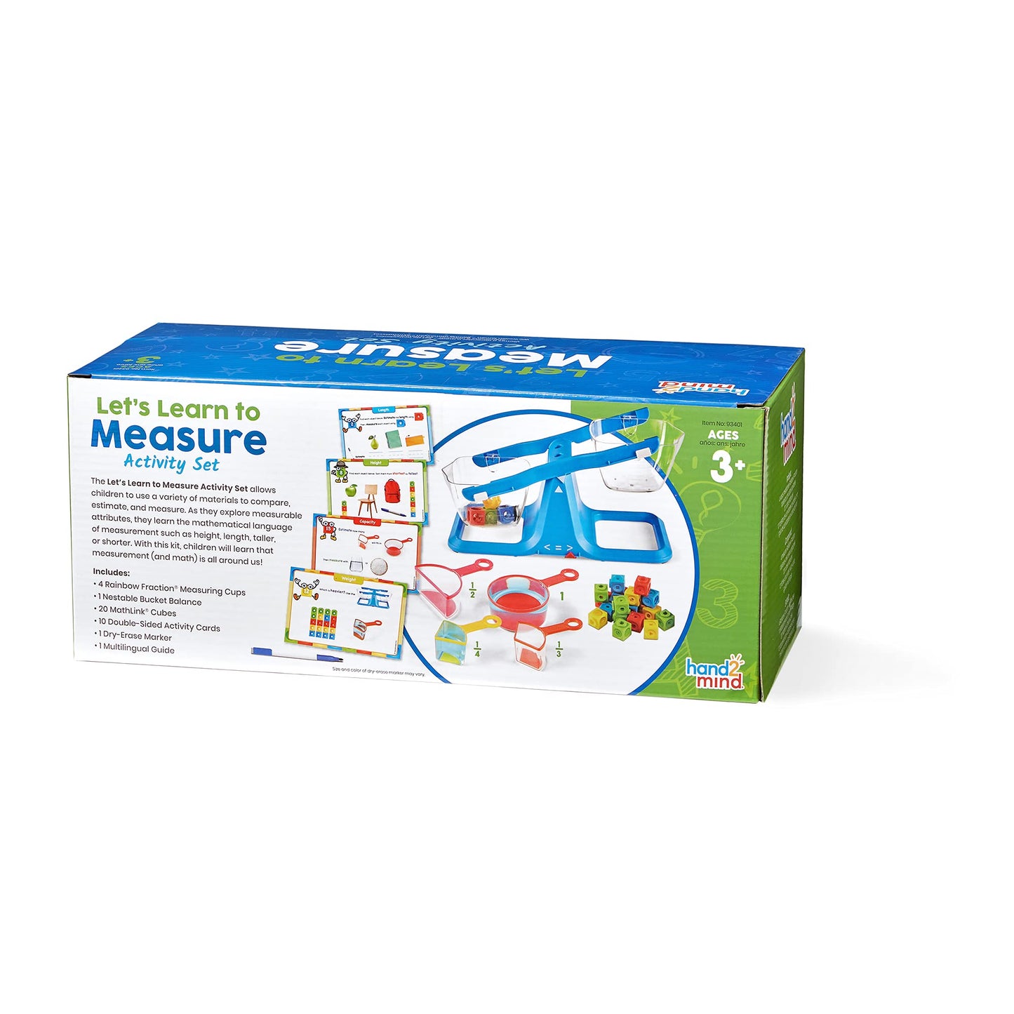 Learning Resources Let's Learn to Measure Activity Set, Kids Measuring Cups, Bucket Balance, MathLink Cubes and Activity Cards Set, Teacher Supplies, Classroom Supplies, Preschool Learning