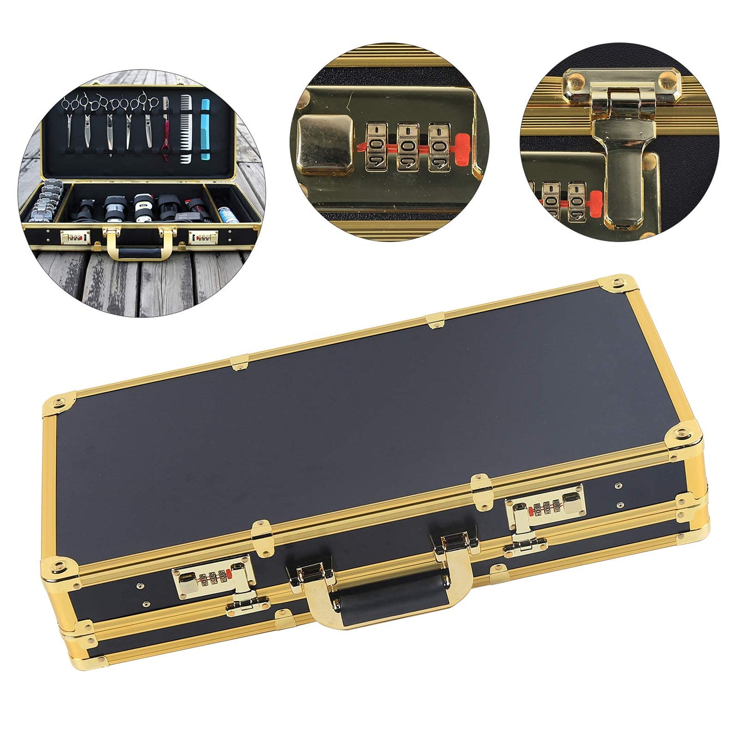 DNYSYSJ Barber Carrying Case Barber Case, Stylist Tool Box Professional Salon Hair Cutting Grooming Kit Storage Organizer for Clippers, Scissors, Barber Supplies (A)