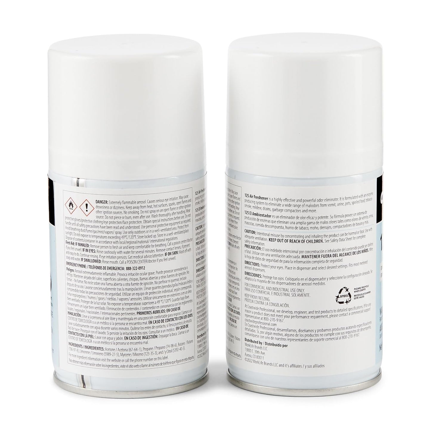 Coastwide Professional Aerosol Air Freshener Refill, Citrus Blast Scent, 7 Oz., 6/Carton
