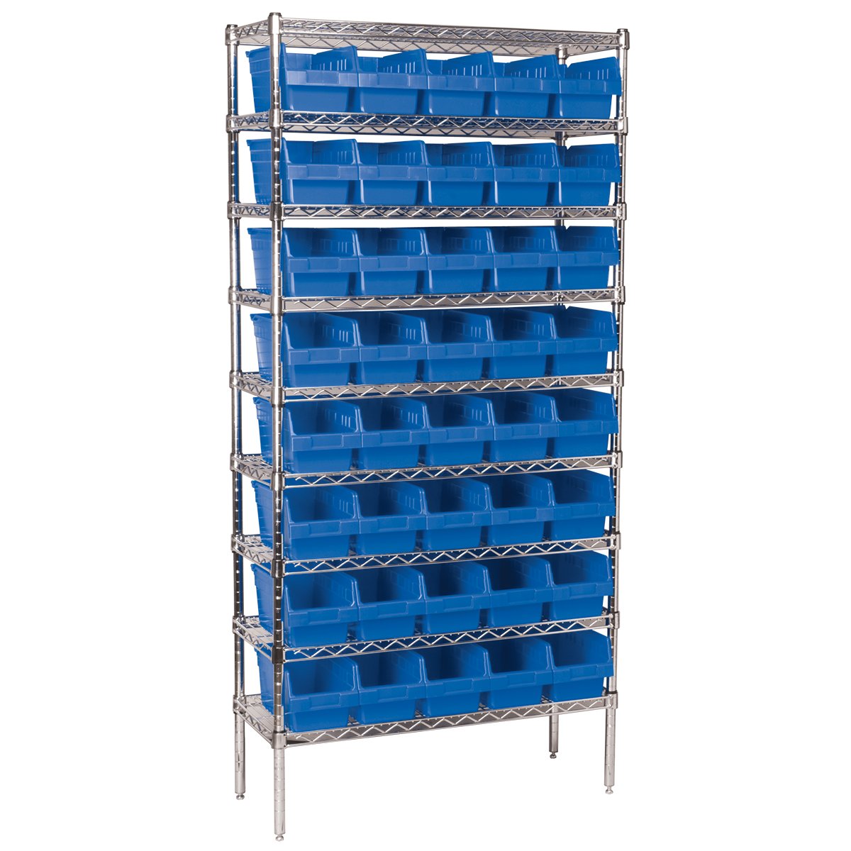 Akro-Mils 30090 Plastic Nesting ShelfMax Storage Bin Box, (12-Inch x 6-Inch x 6-Inch), Blue, (10-Pack)