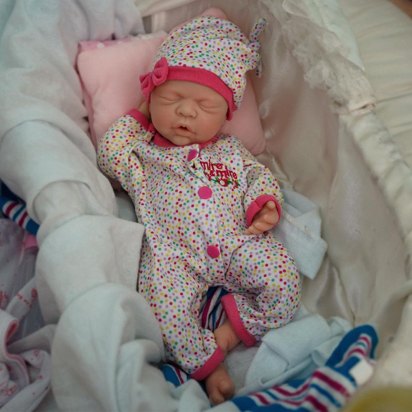 12" Reborn Baby Dolls, Full Silicone Baby Dolls, Realistic Soft Silicone Newborn Baby Doll, Real Full Body Silicone Reborn Baby Dolls with Feeding Accessories(Girl)