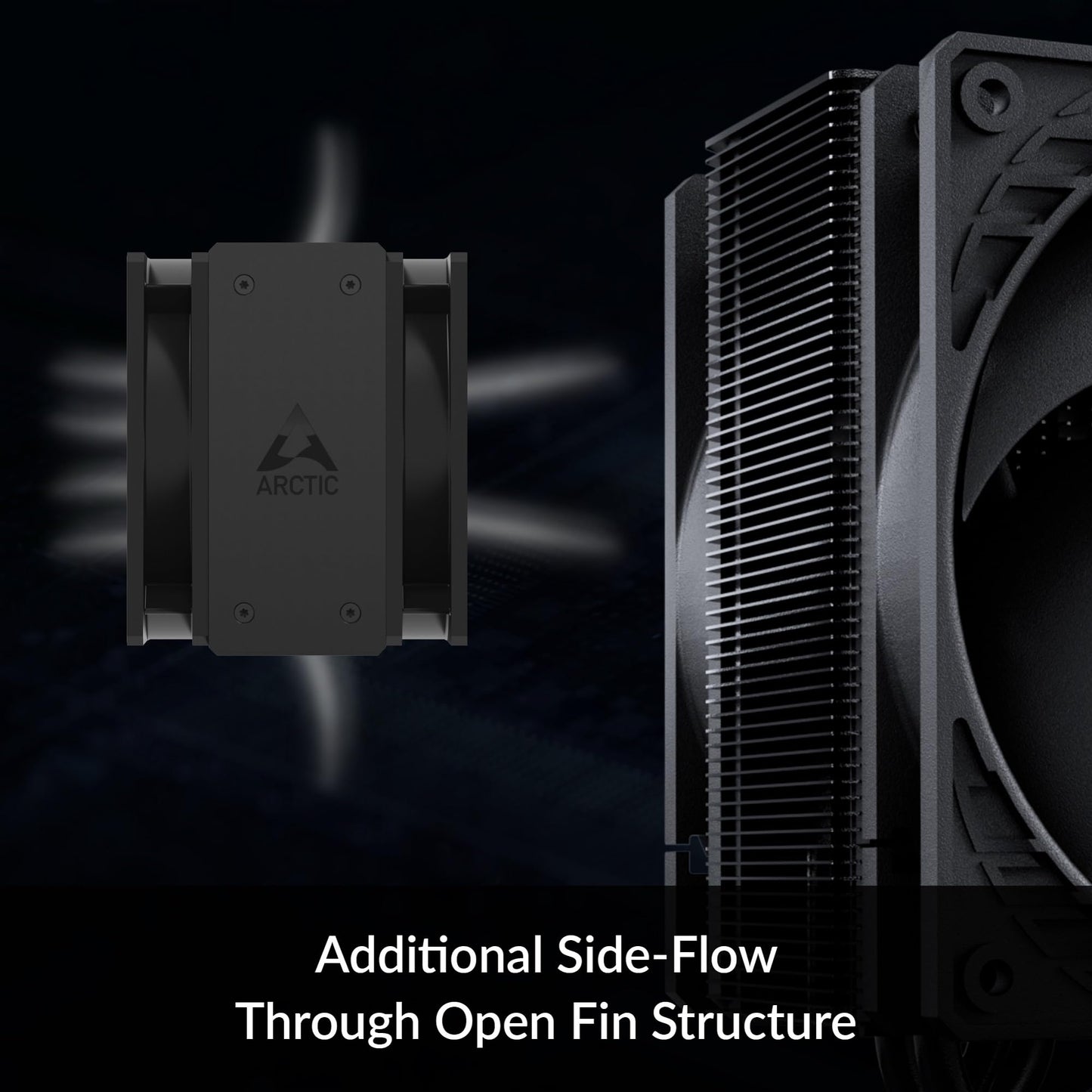 ARCTIC Freezer 36 (Black) - Single-Tower CPU Cooler with Push-Pull, Two Pressure-optimised 120 mm P Fans, Fluid Dynamic Bearing, 200–1800 RPM, 4 Heatpipes, incl. MX-6 Thermal Compound