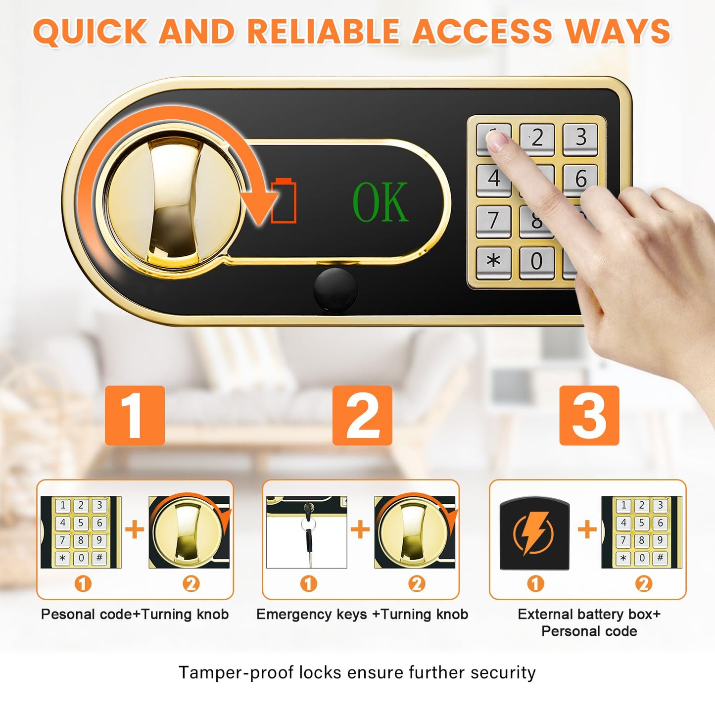 2.8 Cubic Fireproof Drop Safe for Business, Anti-Theft Drop Slot Safes for Money with Digital Combination Lock & Spare Keys, Cash Depository Safe with Drop Box for Home Retail Store Business