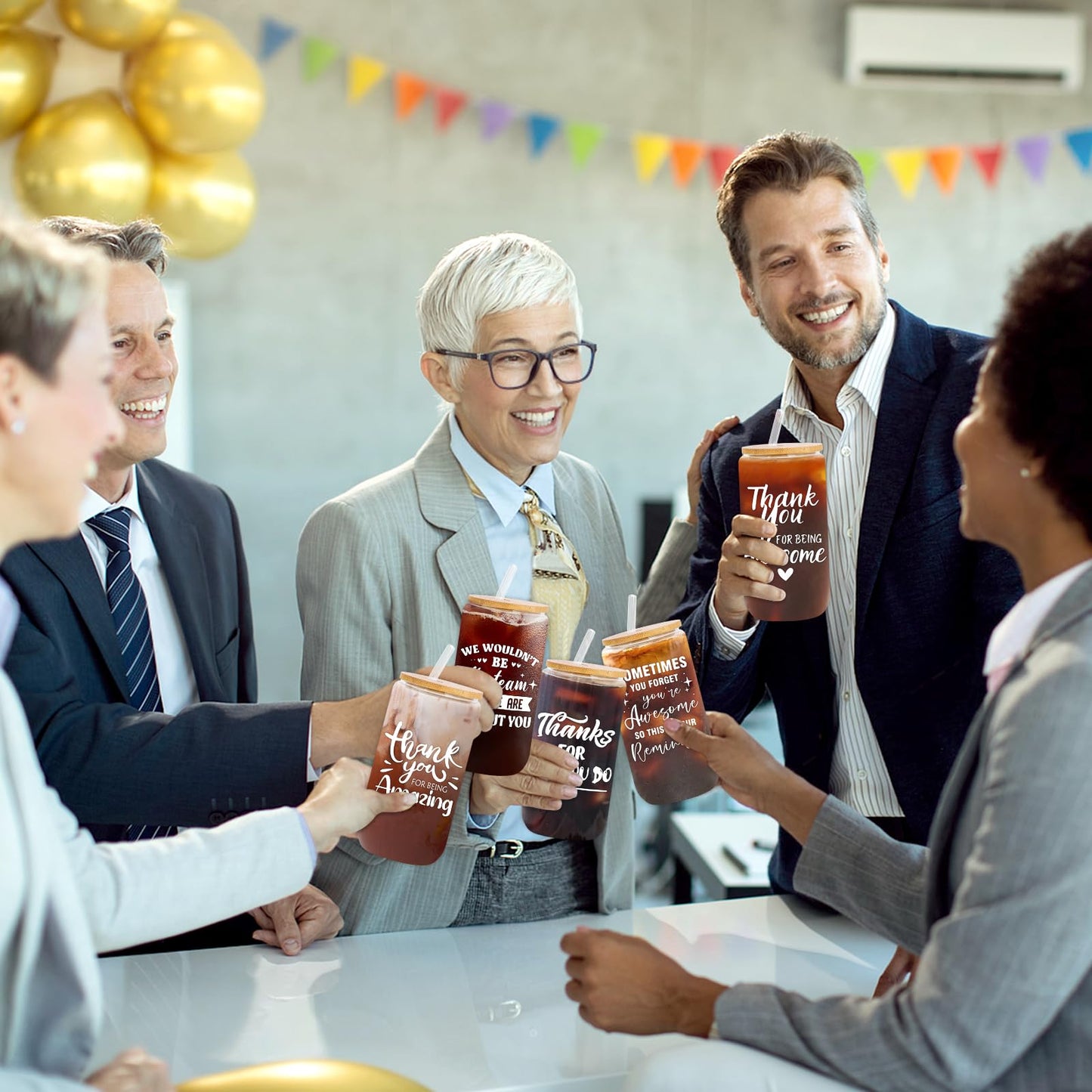 12 Set Employee Appreciation Gifts Bulk, Thank You Gifts for Coworker Staff Teacher Nurses Team, 16oz Can Shaped Beer Glass Cups Gift Box with Card for Women Men, Teacher's Day/Nurses Week