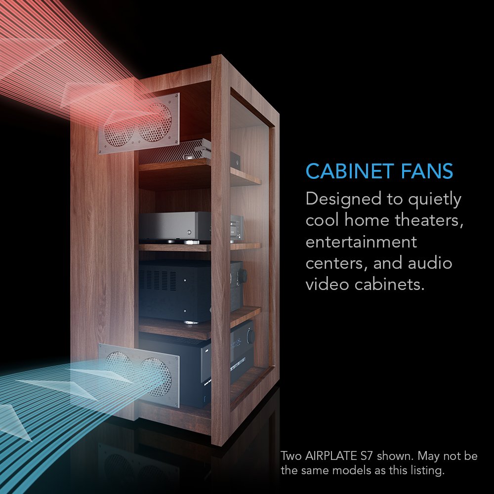 AC Infinity AIRPLATE S9, Quiet Cooling Fan System 18" with Speed Control, for Home Theater AV Cabinet Cooling