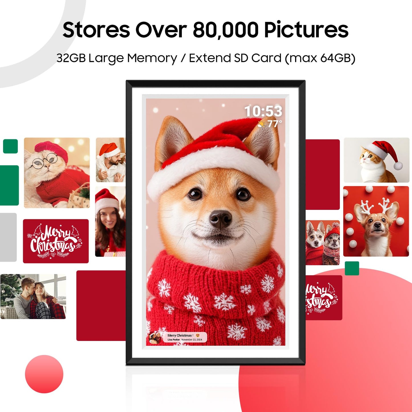 ApoloSign Digital Picture Frame 15.6 inch, WiFi Digital Photo Frame with 32GB Storage, 1920x1080 FHD IPS Touch Screen, Auto-Rotate, Easy Setup to Share Photos or Videos Instantly via Frameo App