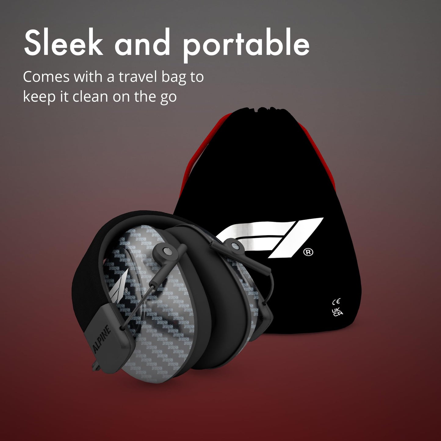 Alpine Racing Pro Earmuff F1® - Earmuffs for Adults - 22 dB - ANSI Certified - Premium Noise Protection for Race Events - High End Carbon - Noise Reduction Headphones - Light-Weight Design