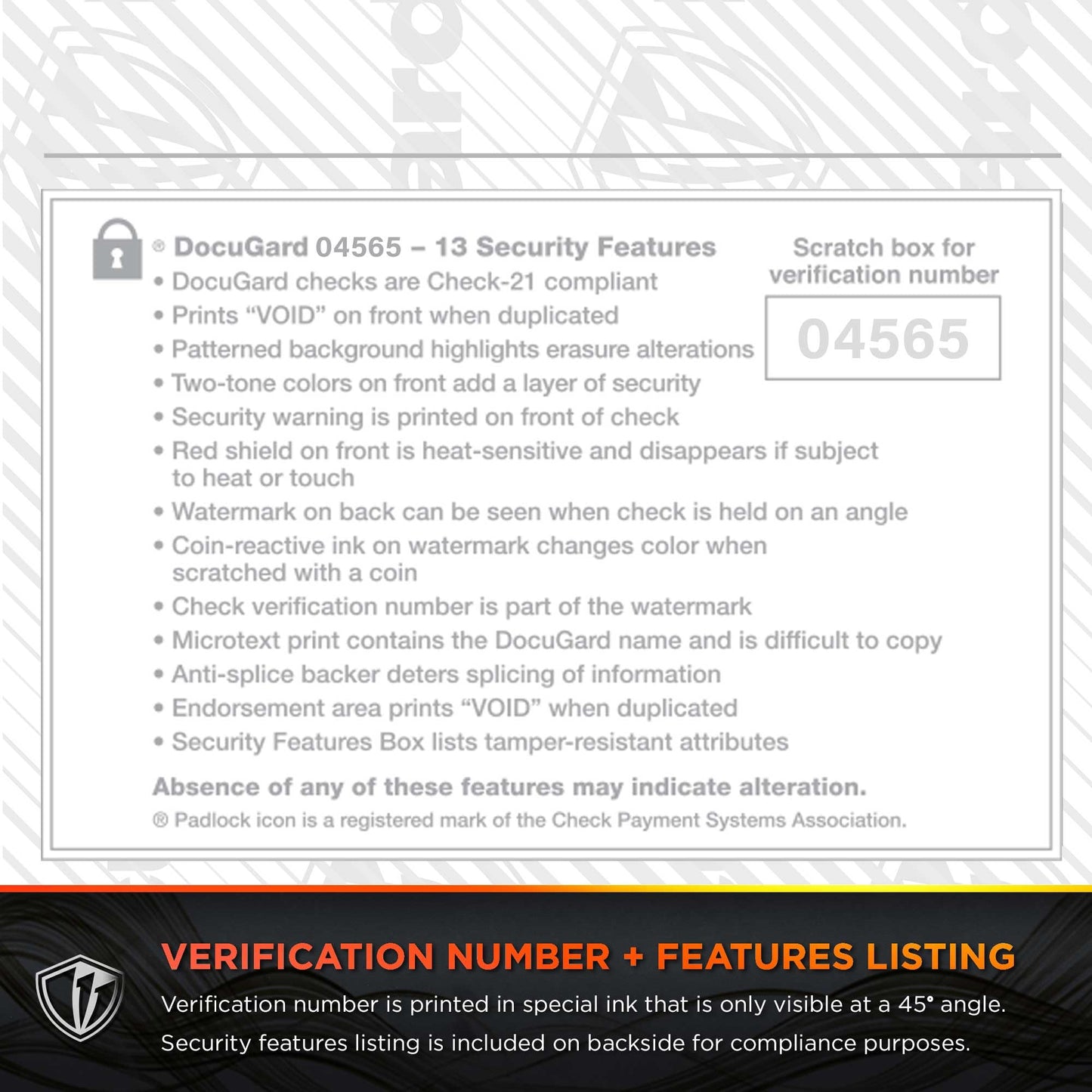 DocuGard Blue/Green Sunburst Premier Prismatic Top High Security Check Paper - QuickBooks & Laser/Inkjet Printer Compatible - 13 Security Features - 500 Blank Business Checks (04565)