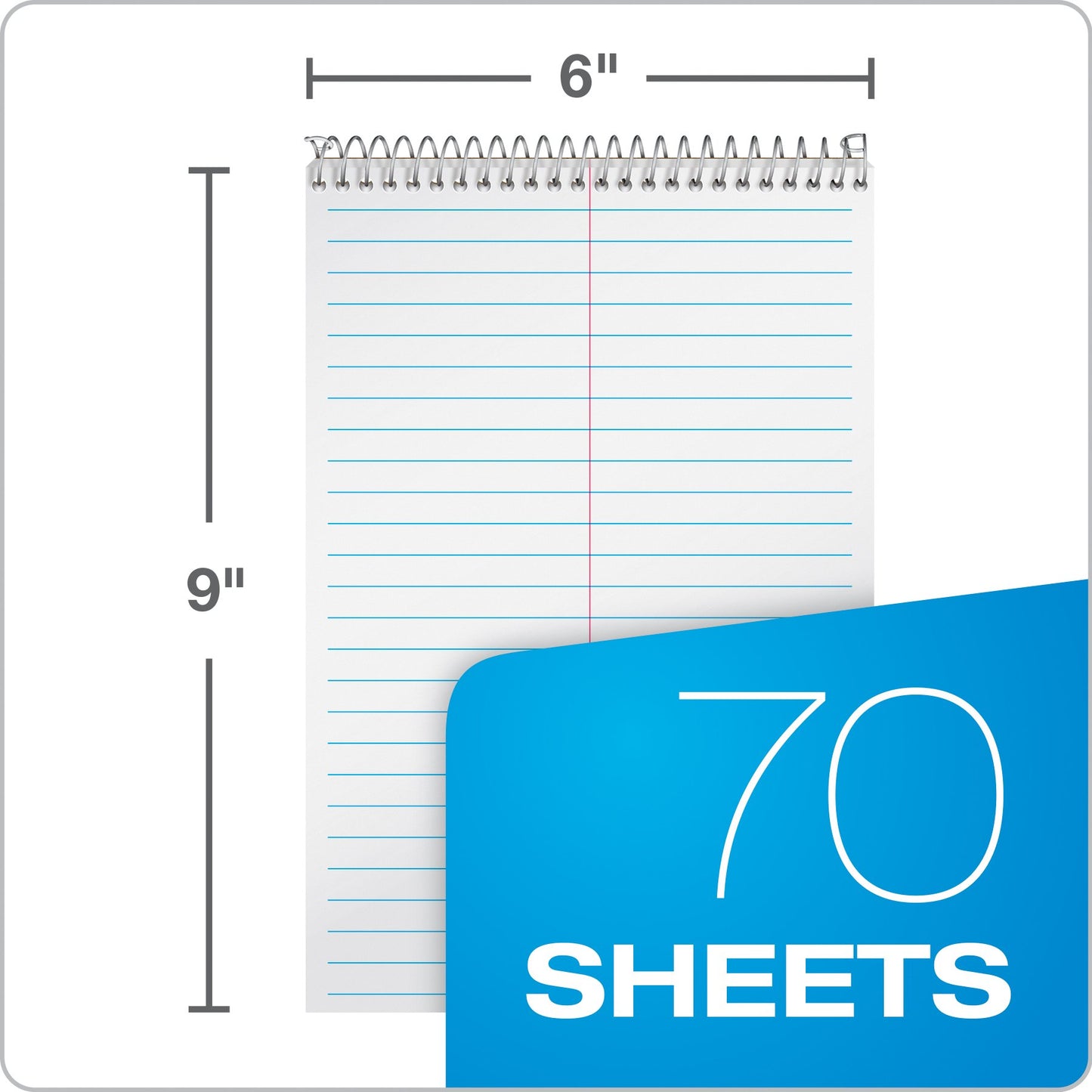 Ampad Steno Notebook, 6 X 9 Inches, White Paper, Gregg Ruled, White Cover, 70 Sheets Per Book, 12-Pack (25-472)