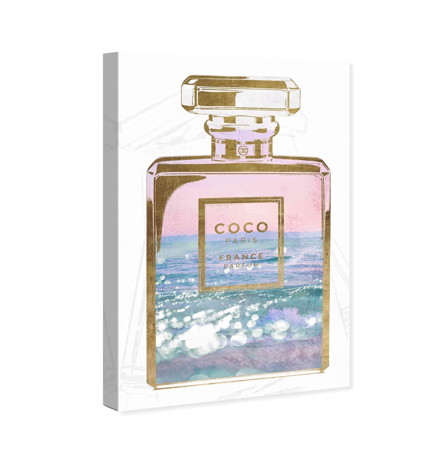 Oliver Gal Fashion and Glam Wall Art Canvas Prints Blush Ocean Spray Perfume Home Décor, 16" x 24"