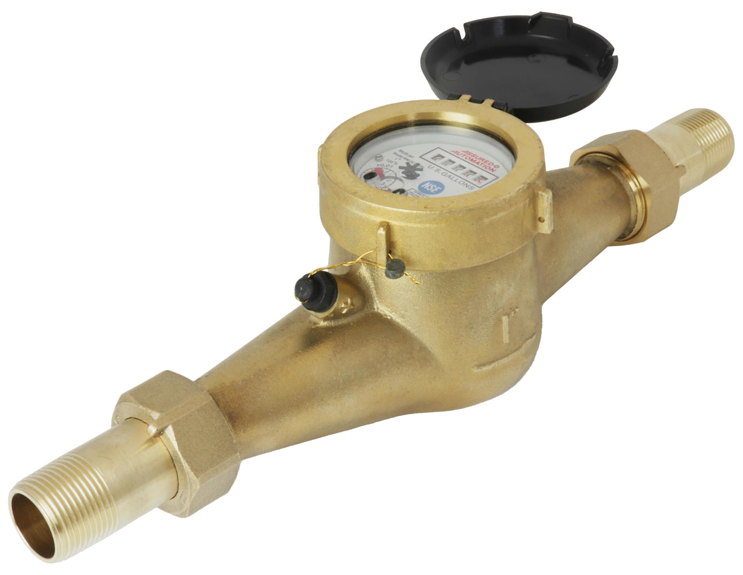 1” Water Meter: No Lead Brass, NSF Certified, Multi-Jet, Gallons (Horizontal Installation)