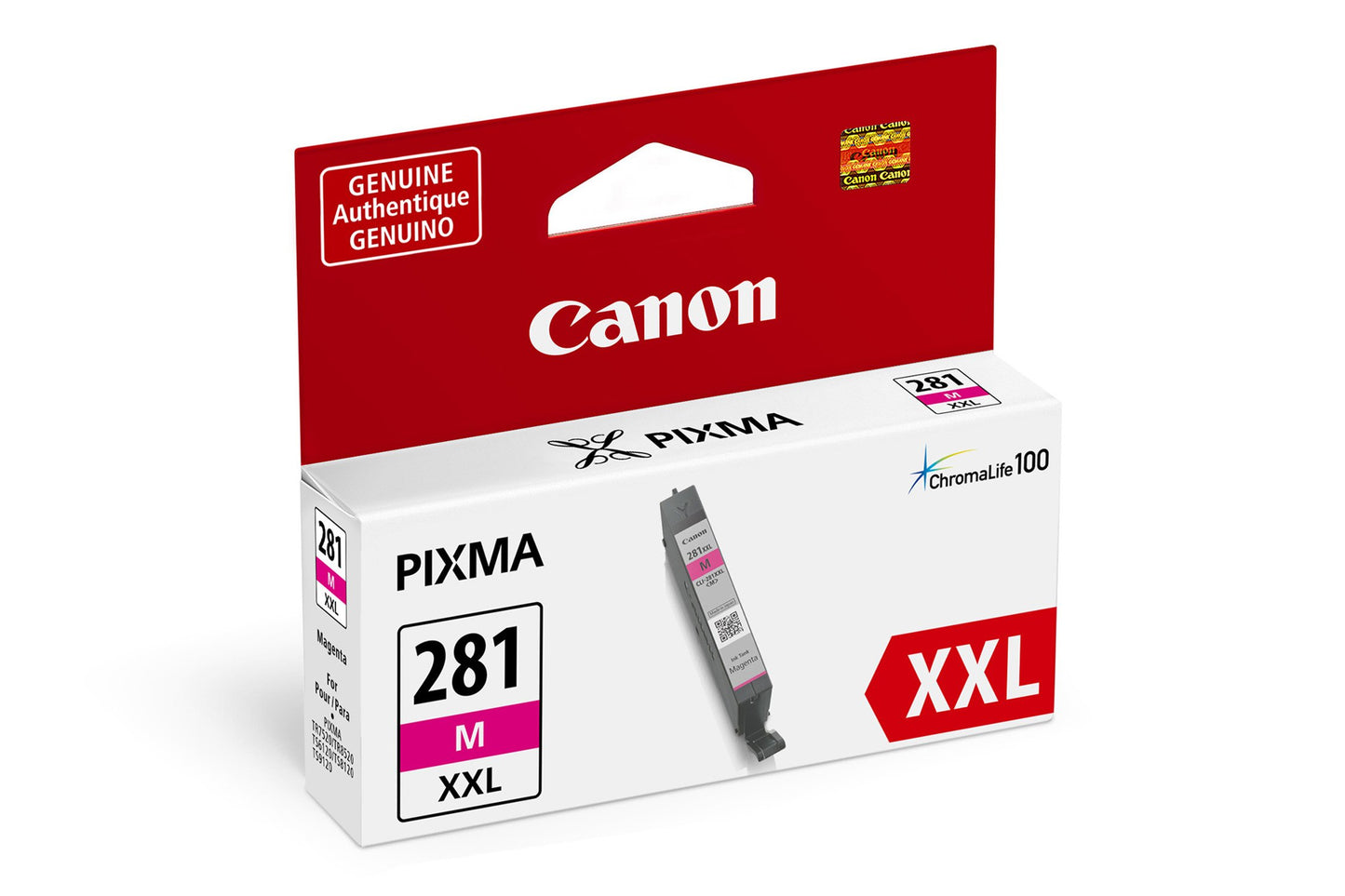 Canon CLI-281 XXL Genuine Magenta Ink Tank*, Compatible with TR8520, TS9120,TS8120, TS6120, TS9521C/a, TS9520/a, TS8220, TS6220, TS8320, TS6320, TS702/a, and TR8620/a Series Printers