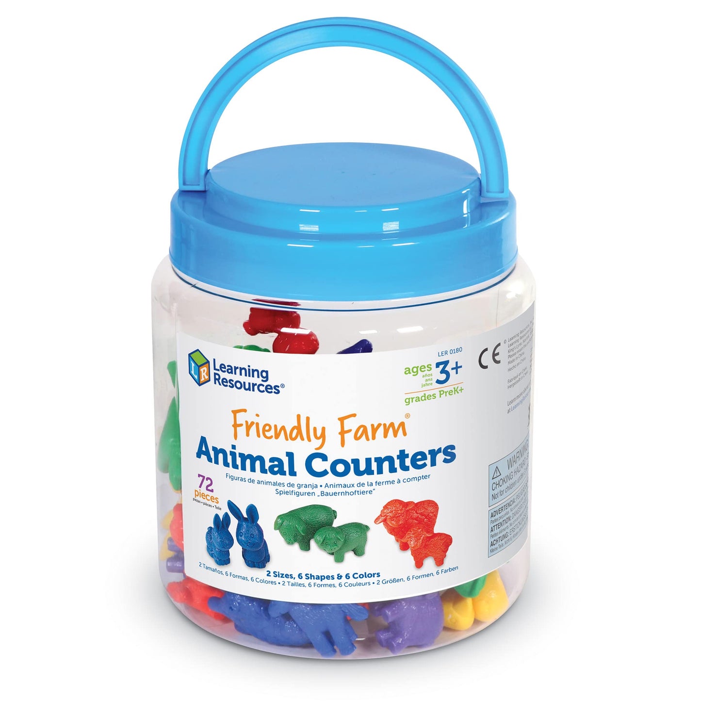 Learning Resources LER0180 Friendly Farm Animal Counters, Educational Counting and Sorting Toy, 72 Pieces