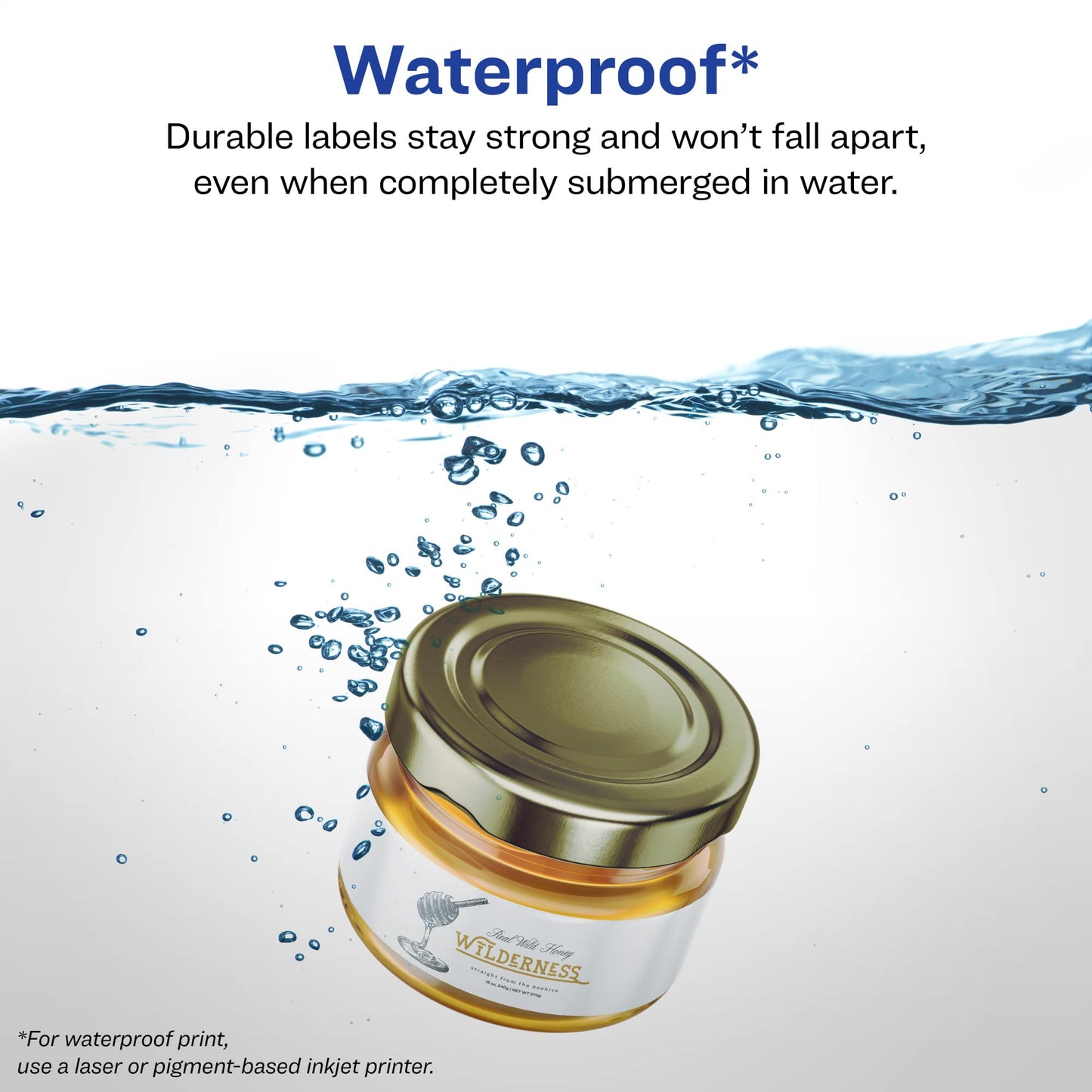 Avery Durable Waterproof Rectangle Labels with Sure Feed, 1.75" x 7.75", 500 Oil and Tear-Resistant Waterproof Labels, Print-to-The-Edge, Laser/Pigment-Based Inkjet Printable Labels