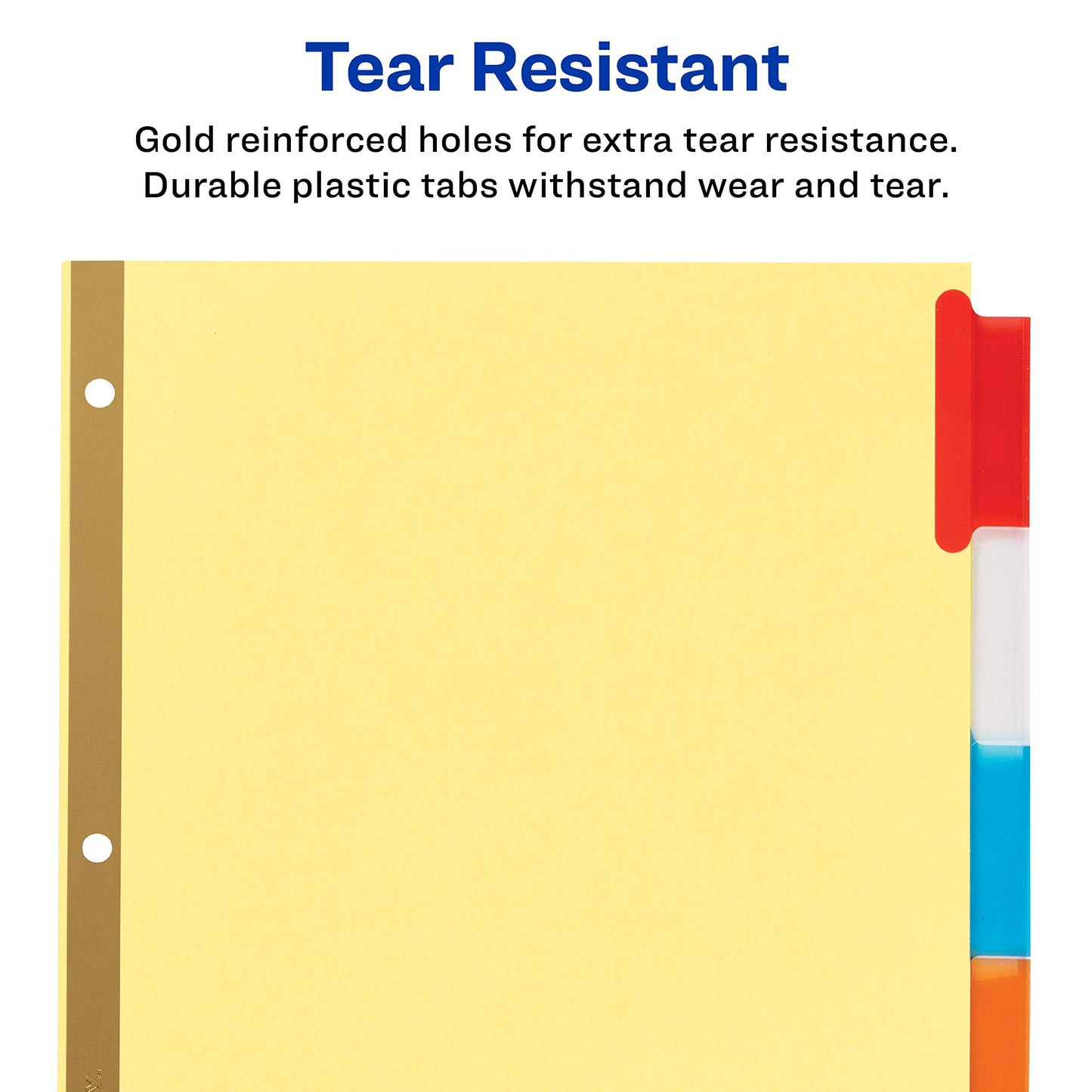 Avery Binder Dividers - 5-Tab Insertable Multicolor Big Tabs for Binders, 48 Sets of Dividers (11109)
