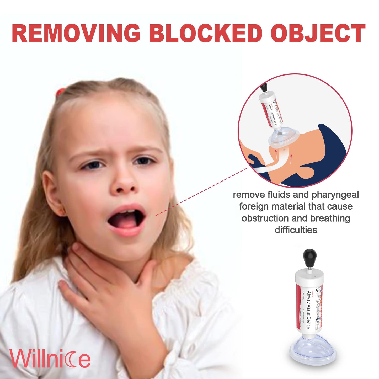 4pcs Effective Airway Assist Device Works for Removing Foreign Material, Portable Assist Kit for Child and Adults - GY Provided Travel & Home Kit
