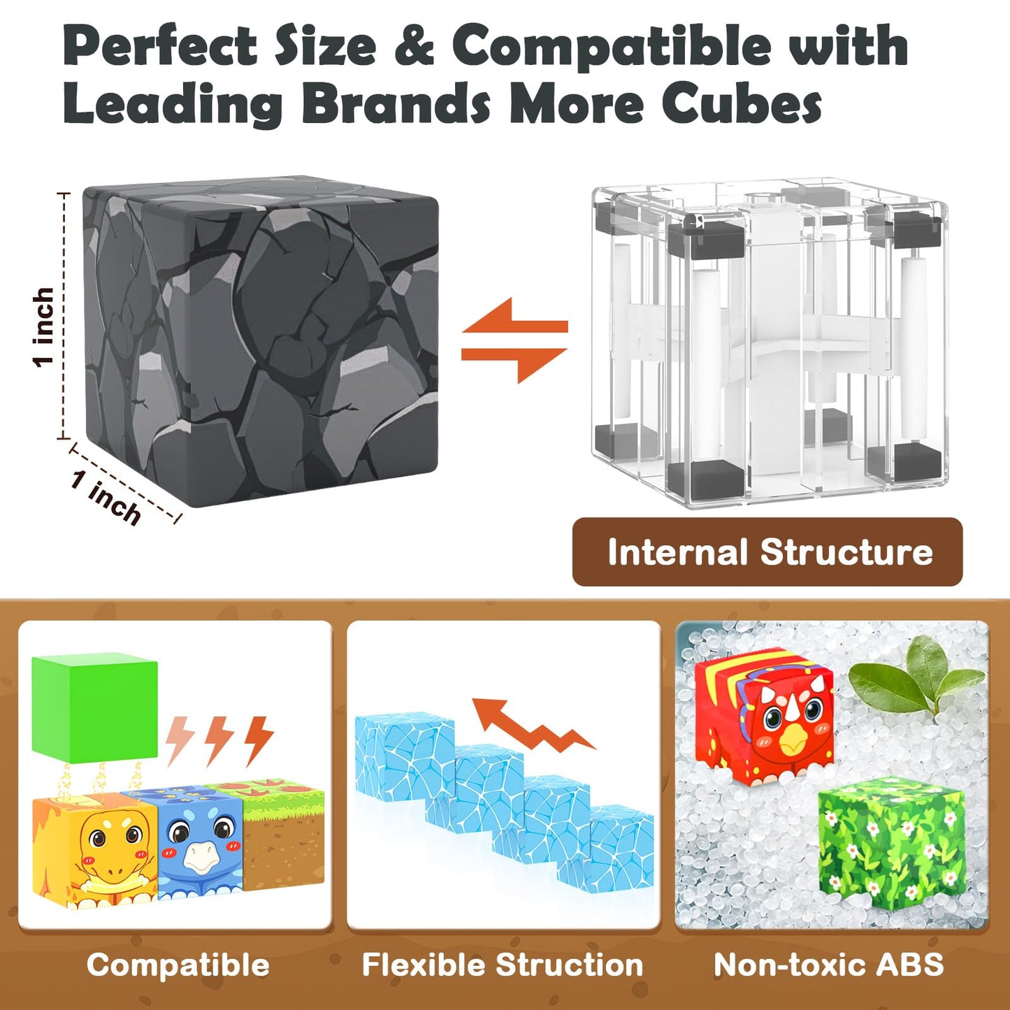 Magnetic Blocks Toys, Build Mine Magnet World Dinosaurs Set, Magnetic Tiles Building Toys for Boys & Girls Kids Ages 3-5 5-7, STEM Montessori Sensory Toys for Toddlers Gifts for 3+ Years Old