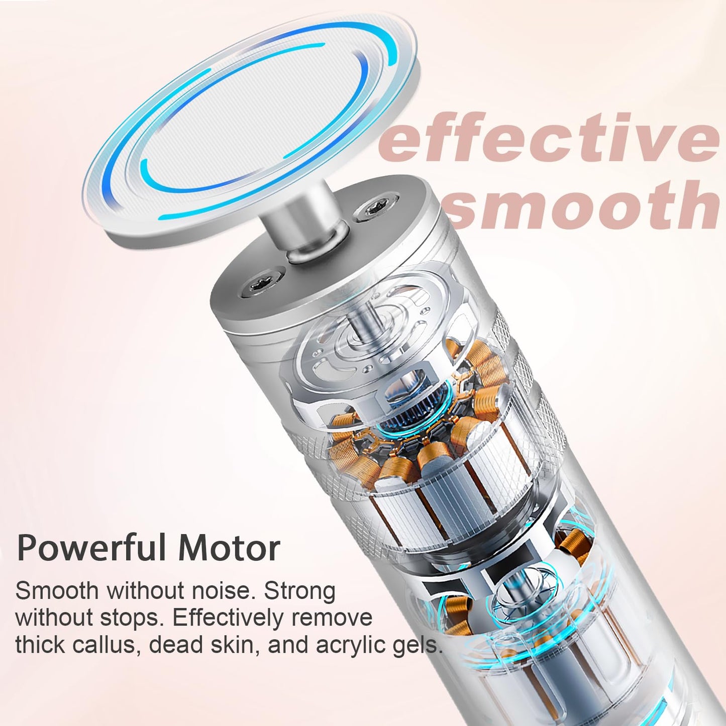 Kredioo Electric Foot Callus Remover 5 Nano Glass Nail File Grinding Heads and Sanding Bands Pedicure Tools for Feet Sensitive Skin Safe Adjust Speed R/F Direction Remove Calluses Dead Dry Skin