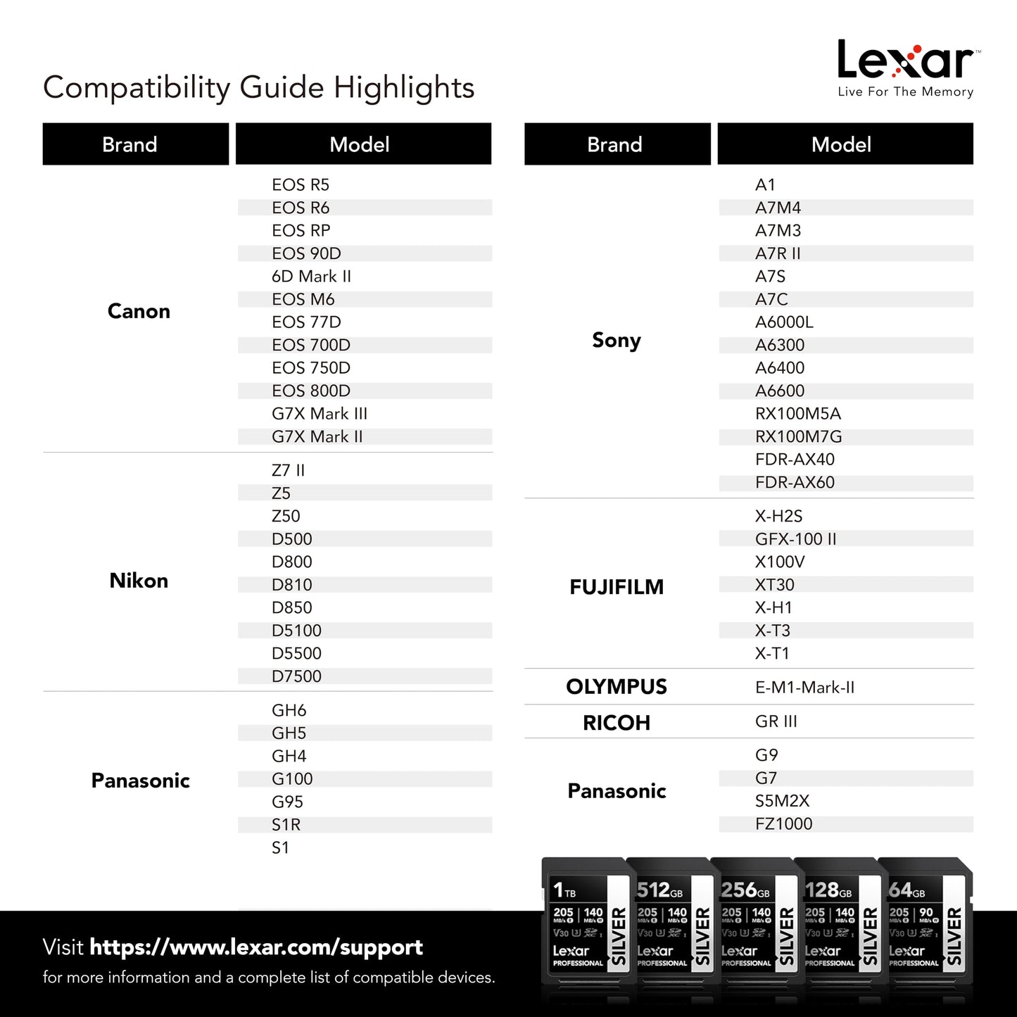 Lexar 128GB Professional Silver SD Card, UHS-I, C10, U3, V30, 4K, Up to 225/160 MB/s SDXC Memory Card, for Professional Photographer, Videographer, Enthusiast (LSDSILV128G-BNNNU)