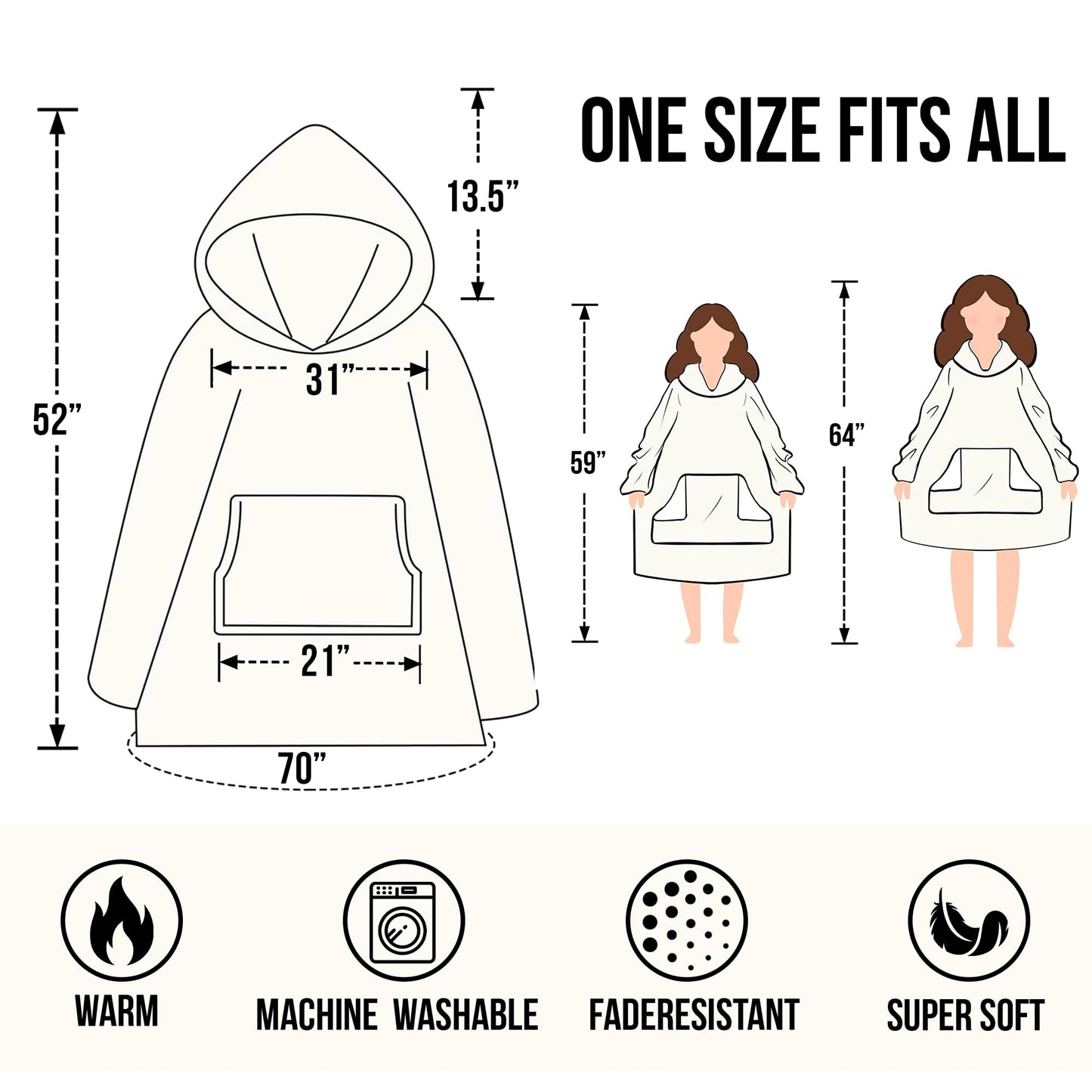 Warmstorey Mama Bear Hoodie Blanket, Mama Bear Gifts For Mom, Pink Blanket Hoodie Gift From Husband - Mothers Day Gift From Daughter Son - Wife Birthday Gifts, Gifts For Wife Women