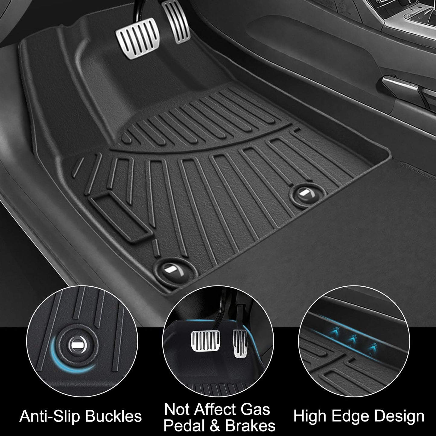 MOOREVER Floor Mats & Cargo Liner for 2024 2025 2026 Chevy Trax (LS/1RS/LT/2RS/ACTIV) & Buick Envista (Preferred/Sport Touring/Avenir), All Weather Floor Liners for Chevrolet Trax Car Accessories