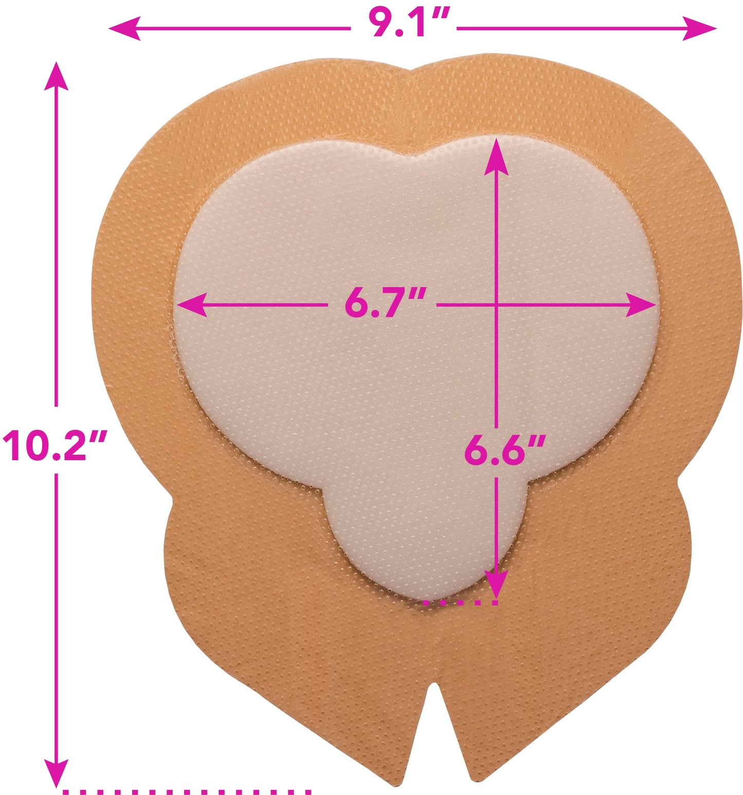 Areza Medical - Silicone Foam with Super-Absorbent Layer - Wound Dressing - Waterproof - with Adhesive Border - Sterile - Designed for Sacral Wounds - 9.1" x 10.2" - 10 PCS per Box - FSA/HSA Approved