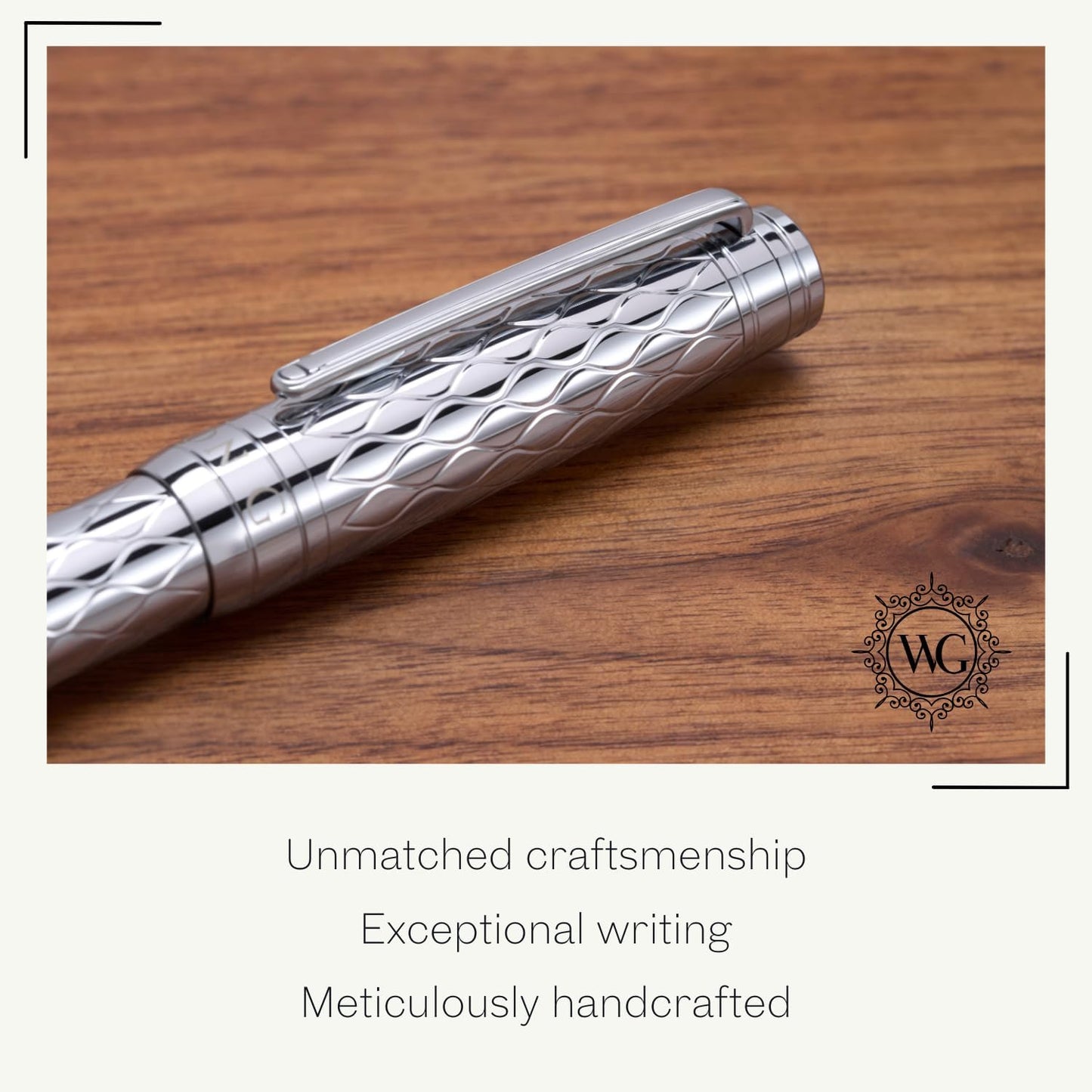 "Mirror" Chrome Luxury Executive Fountain Pen, Ultra Smooth Polished Chrome Silver Accents, Steel Nib, Easy Refill Ink Piston Converter, No Bleed No Smudge, Fits Our Instant Insert Ink Cartridges