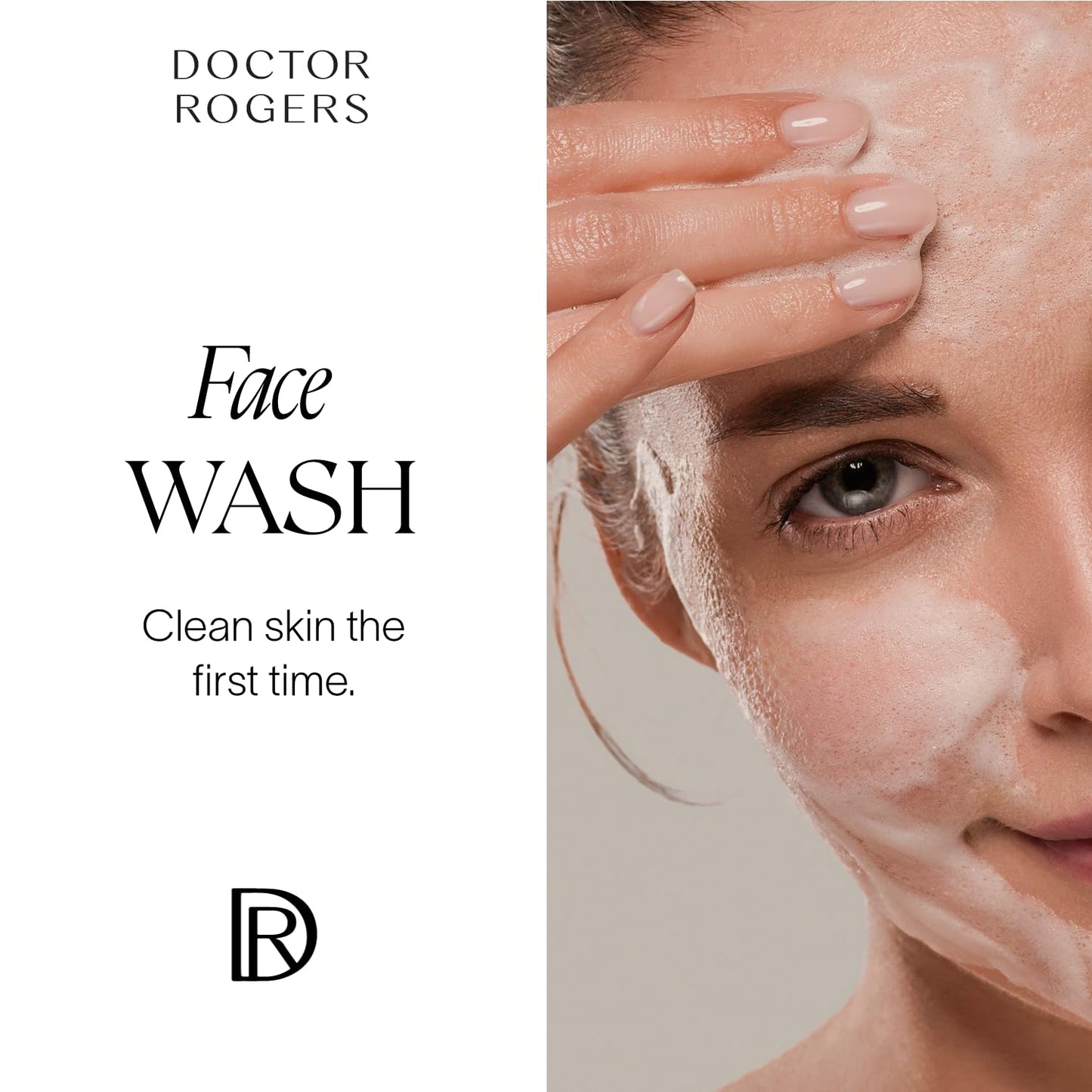 Doctor Rogers Face Wash. Gentle Hydrating Daily Cleanser for Sensitive, Dry & Combination Skin, 5 Ounce (150 ml) Tube