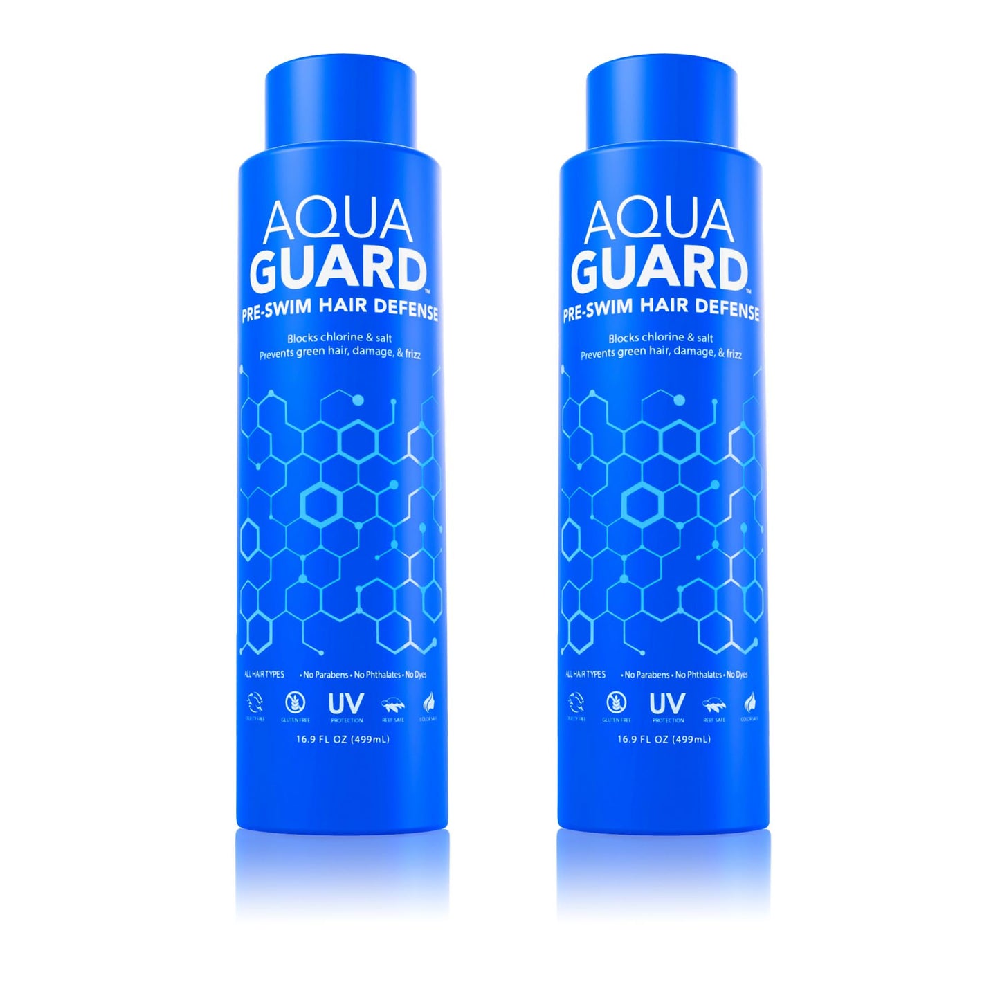 AQUA GUARD Pre-Swim Hair Defense | No More Swim Hair | Prevents Chlorine Damage + Softens Hair While Swimming | Made in California | Color Safe, Leaves Hair Smelling Great | 16.9 oz (2 Pack)