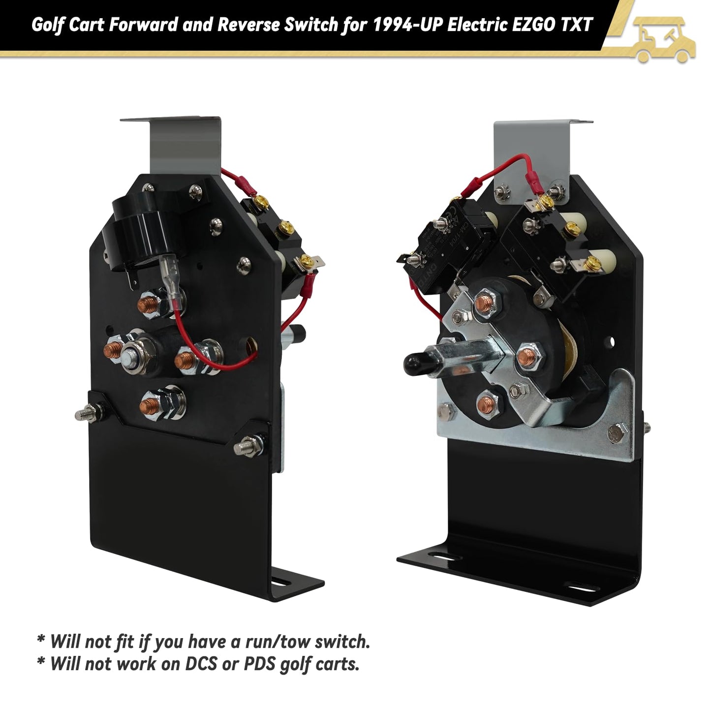 HANGKUNNEE Heavy Duty Forward and Reverse Switch Assembly, Golf Cart Forward and Reverse Switch for 1994-UP Electric EZGO TXT, Replaces OEM# 70578-G01