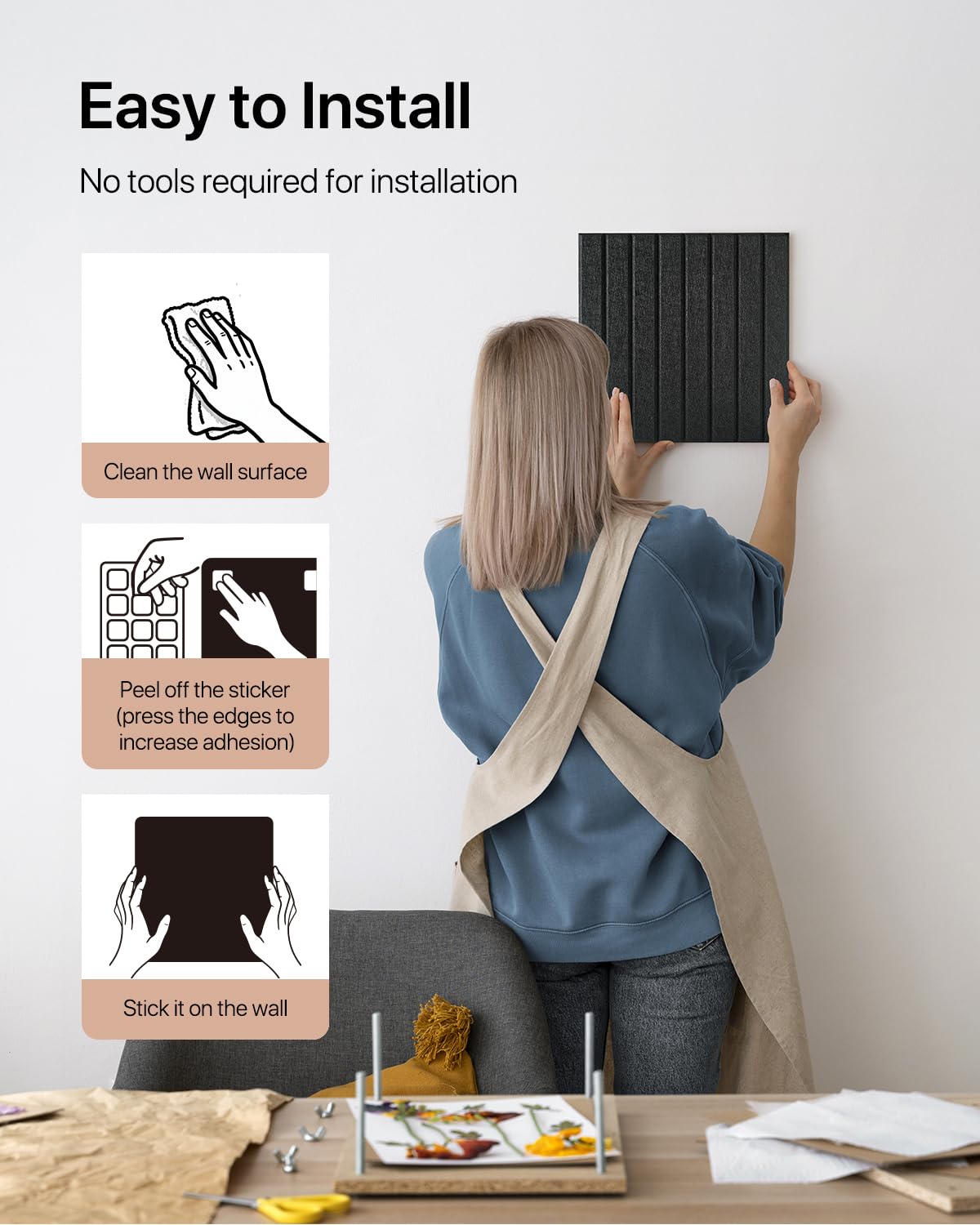 Acoustic Panels 12 Pack Square Soundproof Wall Panels with 60 Adhesive Tapes, High Density Acoustic Foam Panels Sound Proof Foam for Home Office, Recording Studio, Ceiling, 12" X 12" X 0.4"