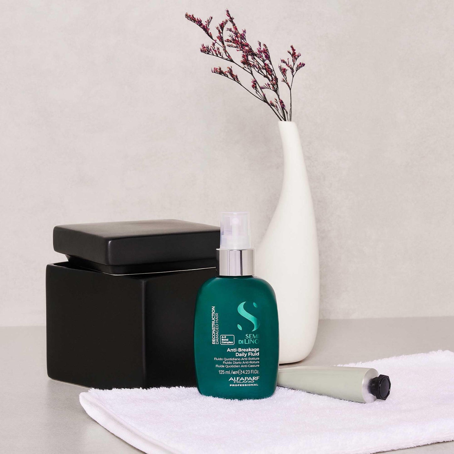 Alfaparf Milano Semi di Lino Cristalli Liquidi Hair Oil Serum and Reparative Anti-Breakage Fluid Set for Damaged Hair - Heat Protector - Repairs, Strengthens, Adds Shine - Vegan Formula