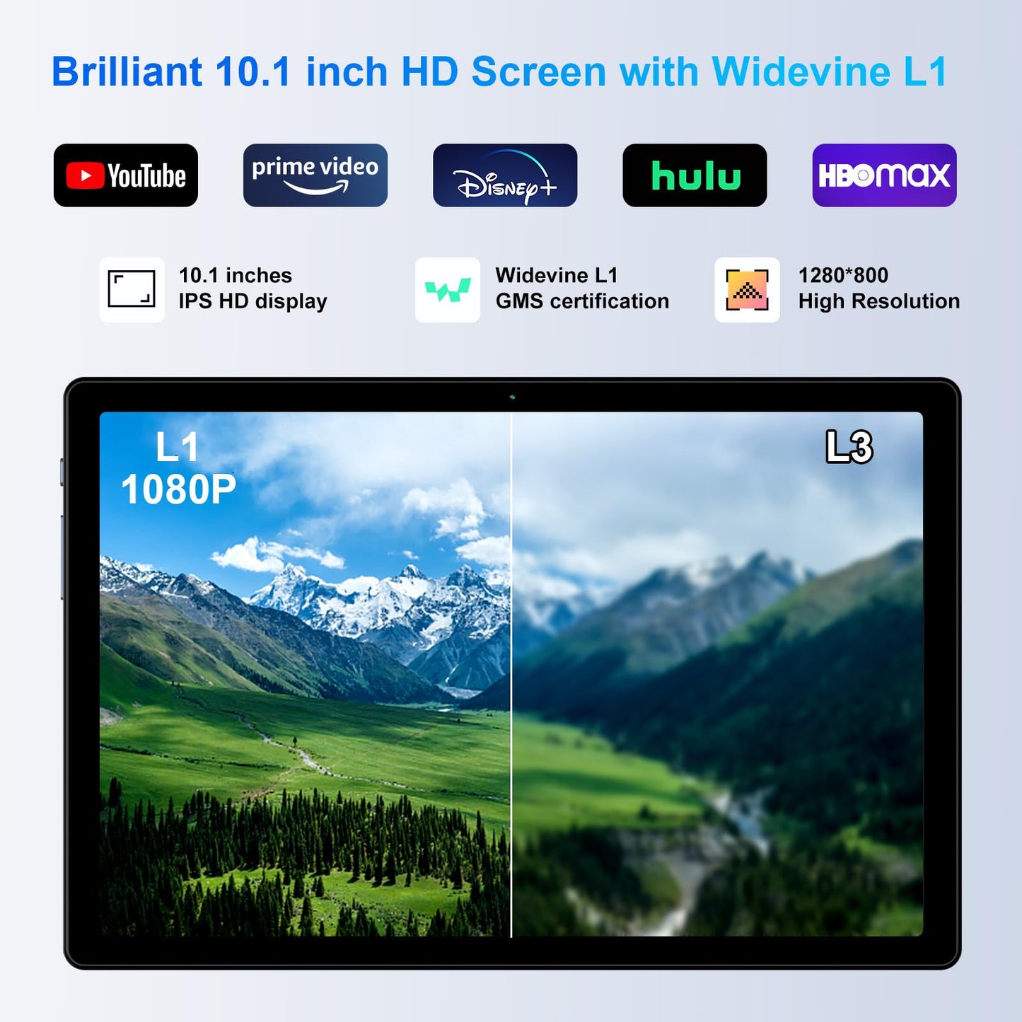 2025 Tablet 10 Inch Android 14 Tablets with Keyboard, 22GB RAM 128GB ROM, Widevine L1, Octa-Core, 8000mAh Battery, 5G Wifi, HD IPS Display, TF 1TB, GPS, Mouse, Case, Split Screen, Metal Body -Grey