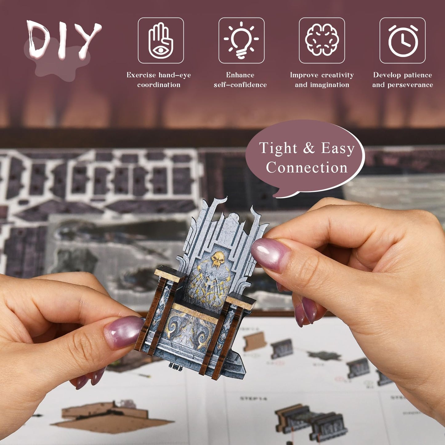 MiniCity Book Nook Kit, Mini House Making Kit with LED Light