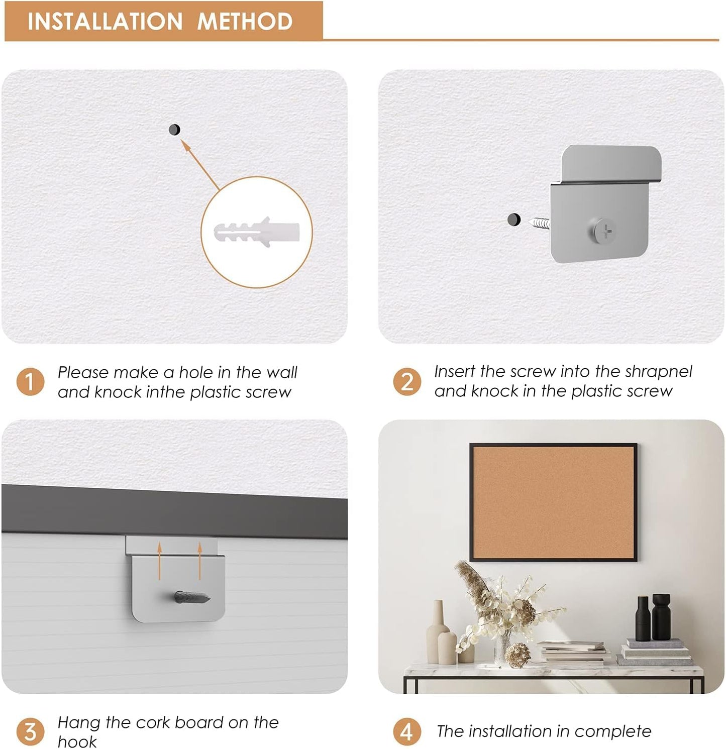 Board2by Cork Board Bulletin Board 24 x 36, Black Wood Framed 2x3 Corkboard, Office Board for Wall Cork, Large Wall Mounted Notice Pin Board with 16 Push Pins for School, Home & Office