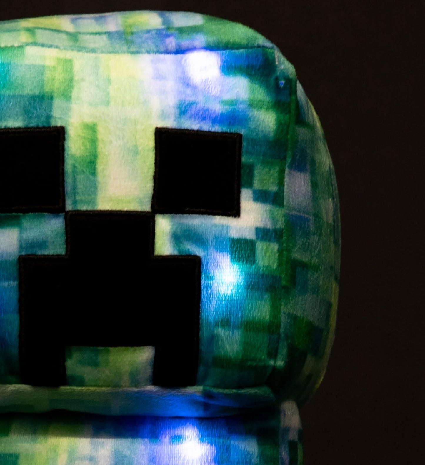 Jay Franco Kids Plush Light Up Pillow Buddy - Ultra-Soft Stuffed Cushion for Playroom & Bedding with LED Light, Green - Minecraft Creeper, 16 Inches