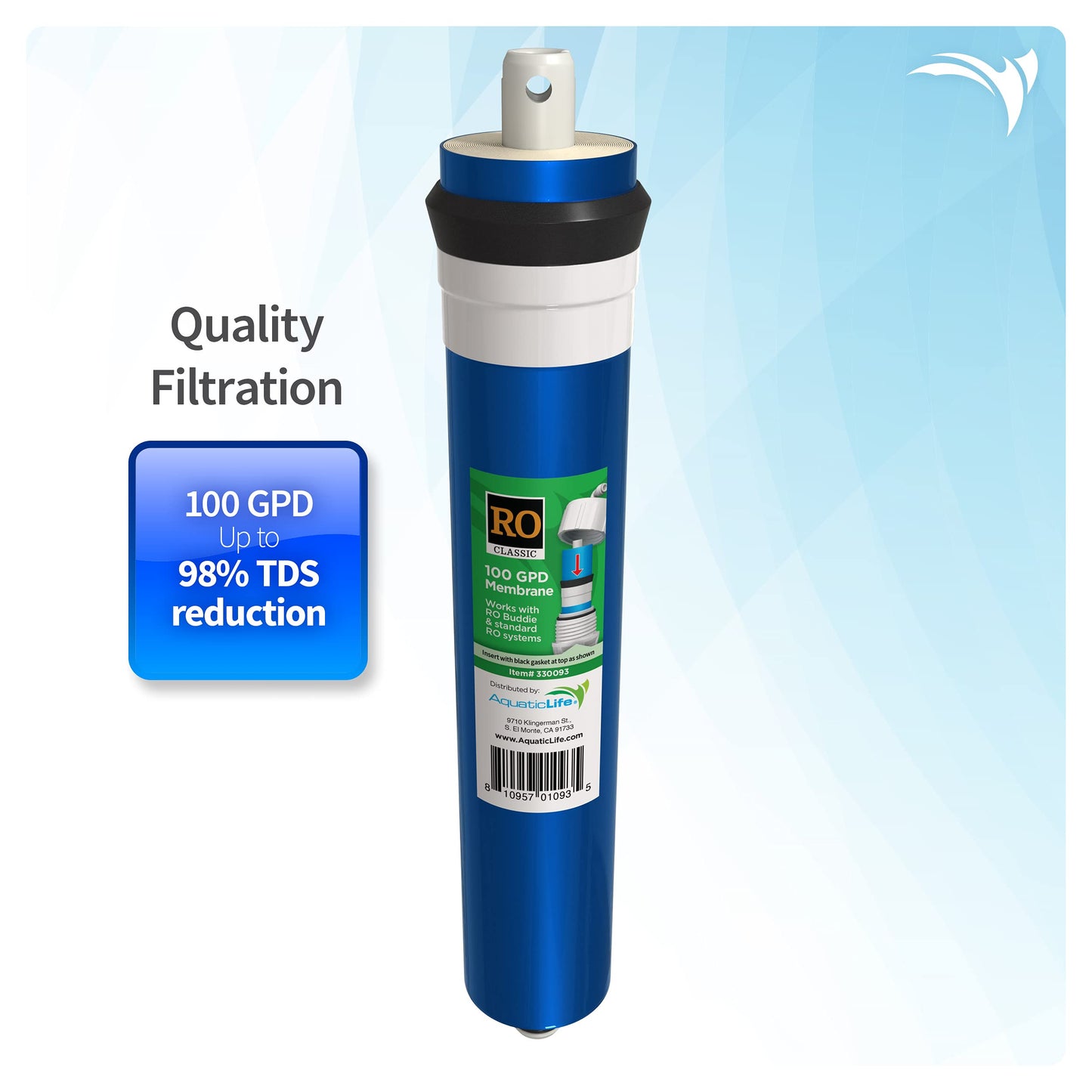 Aquatic Life 100 GPD Reverse Osmosis Membrane Filter