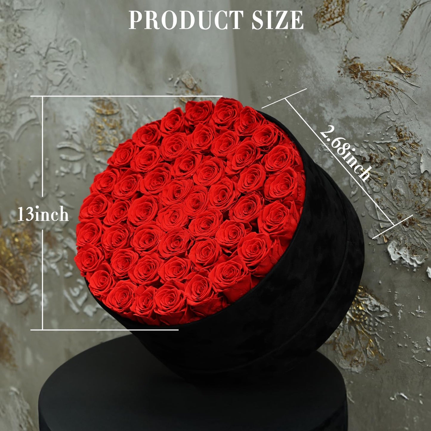 47 Flowers, Luxury Real Preserved Roses in a Suede Box, Forever Roses in a Box, Red Roses Bouquet, Anniversary, Proposal, Wedding, Birthday Gifts for Women, Mom, Girlfriend, Wife, Her