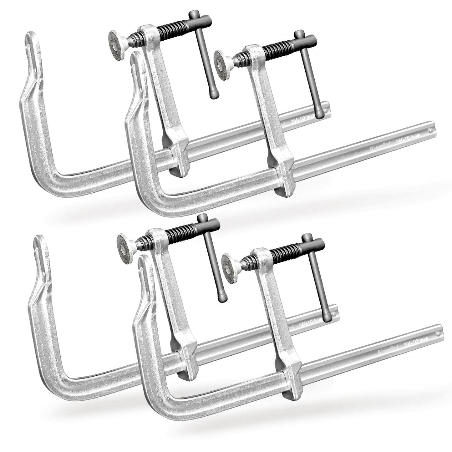 4-Pack 12-Inch Heavy-Duty F-Clamps for Welding, Woodworking & Metalworking – 1320 lbs Load Capacity, 4-3/4 Inch Throat Depth, All-Steel Construction