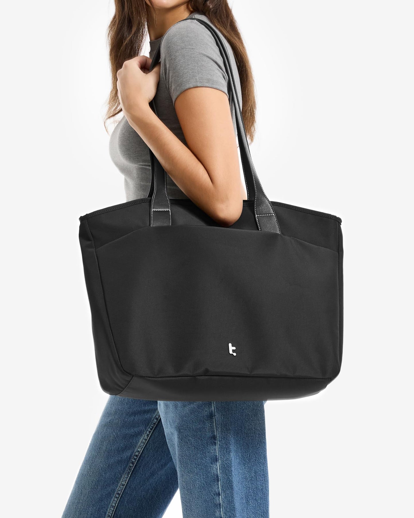 tomtoc Laptop Tote Bag for Women, 16 Inch Water-resistant Laptop Work Bag with Device Compartment, 18L Large Capacity Office Computer Shoulder Bag Briefcase Handbag for Business Travel College Teacher