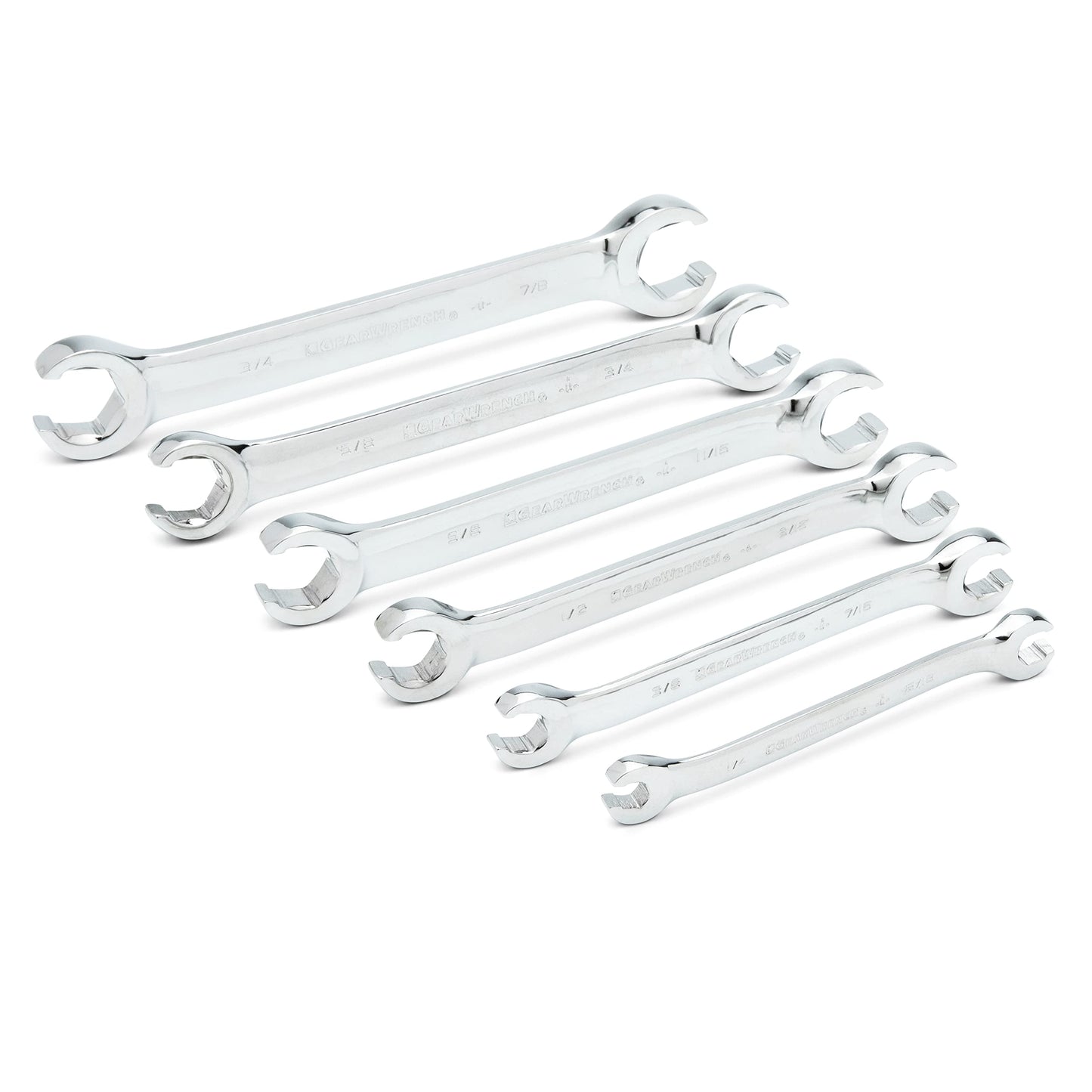 GEARWRENCH 6 Pc. Flare Nut Wrench Set, SAE - 81907