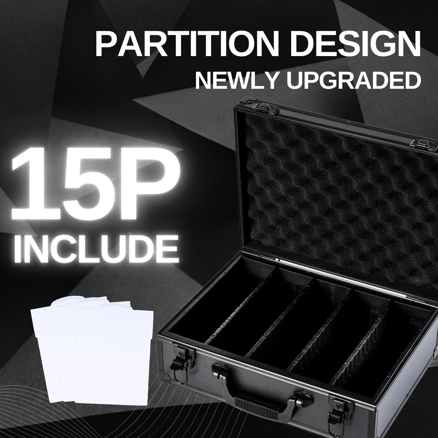 KUOOKING Premium Trading Card Storage Box Holds 3750 Cards with Adjustable Dividers and Durable Acid-Free Plastic, Ideal for MTG, TCG, Sports Cards