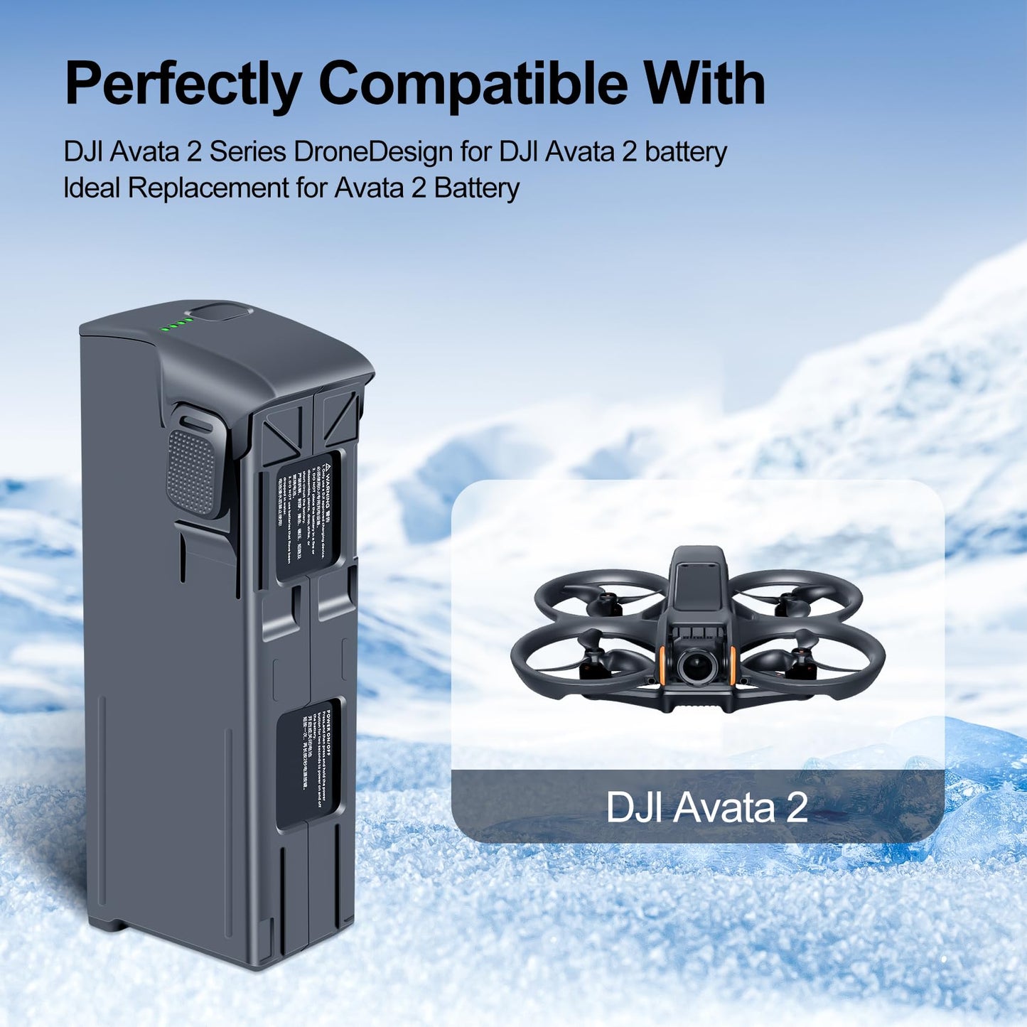 Fantasyo Intelligent Flight Avata 2 Battery Replacement 2150mAh 1 Pack 23 Minutes of Max Flight Time Compatible with DJI Avata 2 Drone