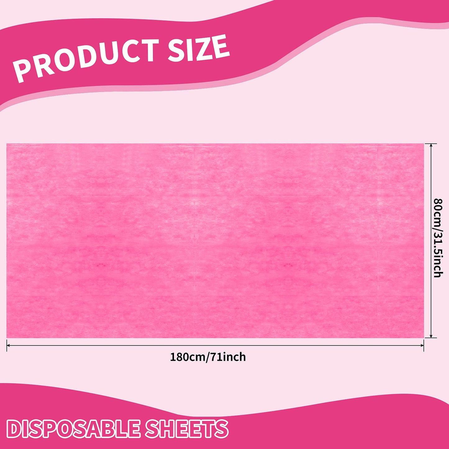 100 Pieces Disposable Bed Sheets Non-woven Spa Fabric Sheets Waterproof Massage Table Sheets Oil Proof Bed Cover for Travel Spa Tatto Hotel Salon, 31.5 x 71 Inch (Pink)