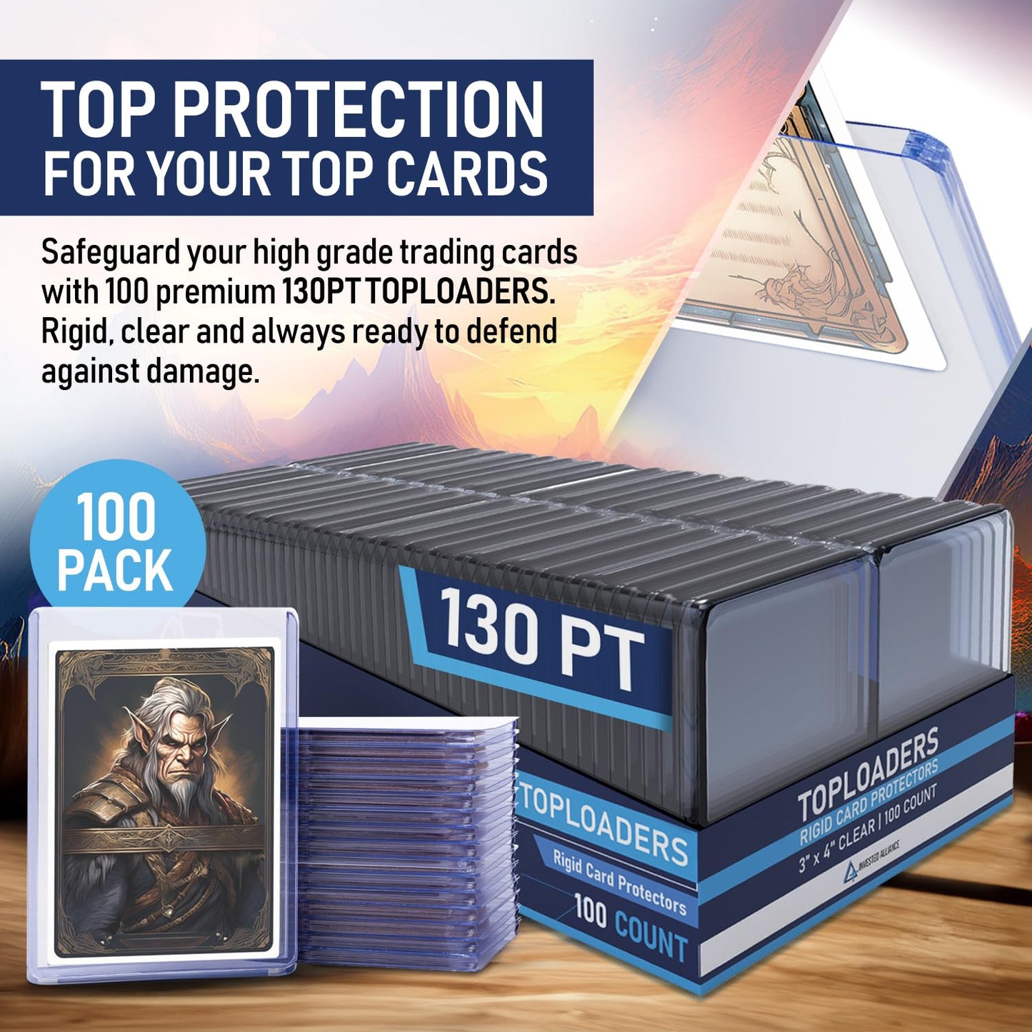 Premium Seamless 20PT - 360PT Top Loaders for Cards | Top Loader Card Holder, Baseball Card Sleeves Hard Plastic, Hard Trading Cards Sleeves, TCG Sports Sleeve Hards, Toploader Clear Plastic Holder.