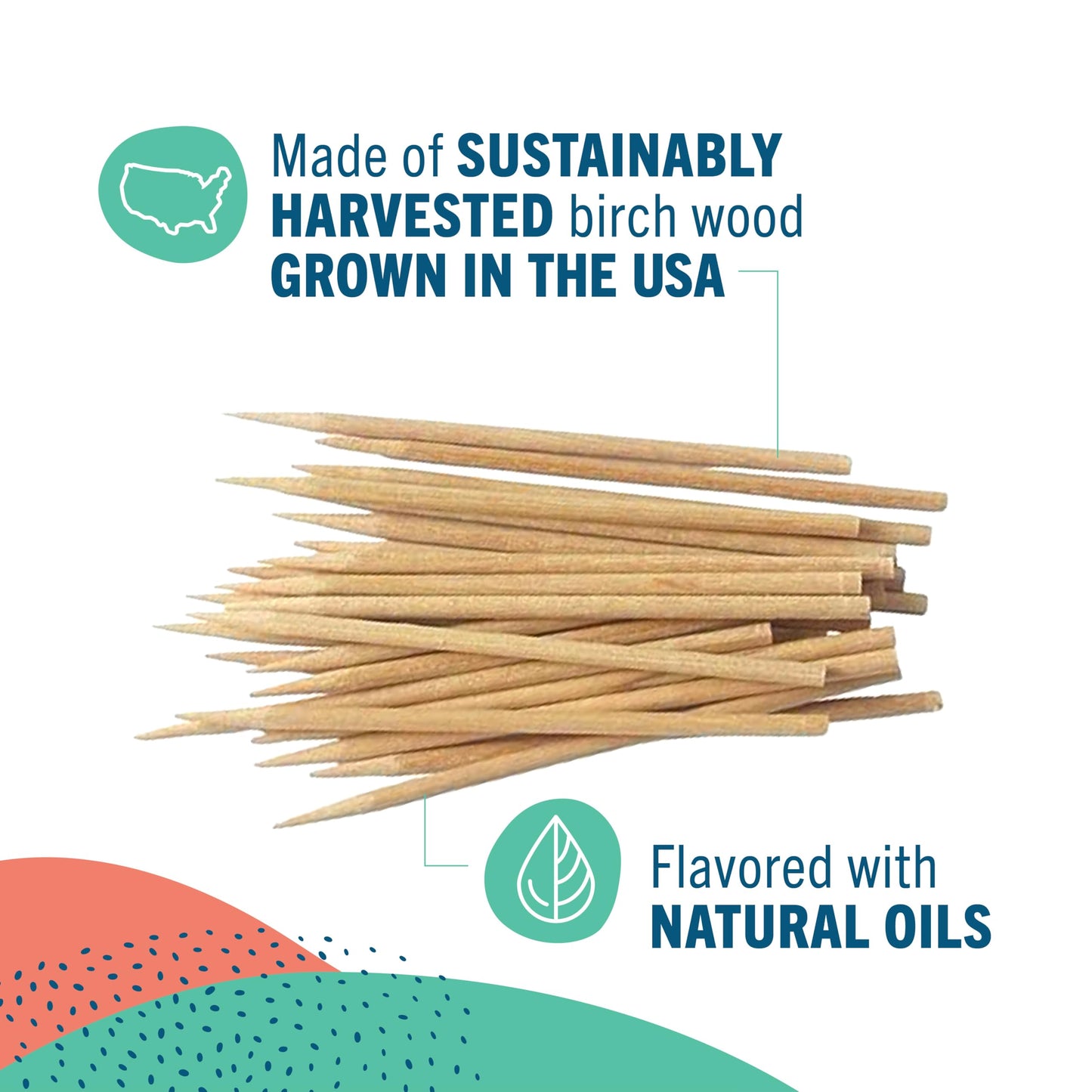 Preserve Toothpicks Refreshing Natural Mint Tea Tree Flavored Toothpicks for Fresh Breath Teeth & Gums - Sustainably Harvested Birch Wood - 24 Travel Cases (840 Picks)