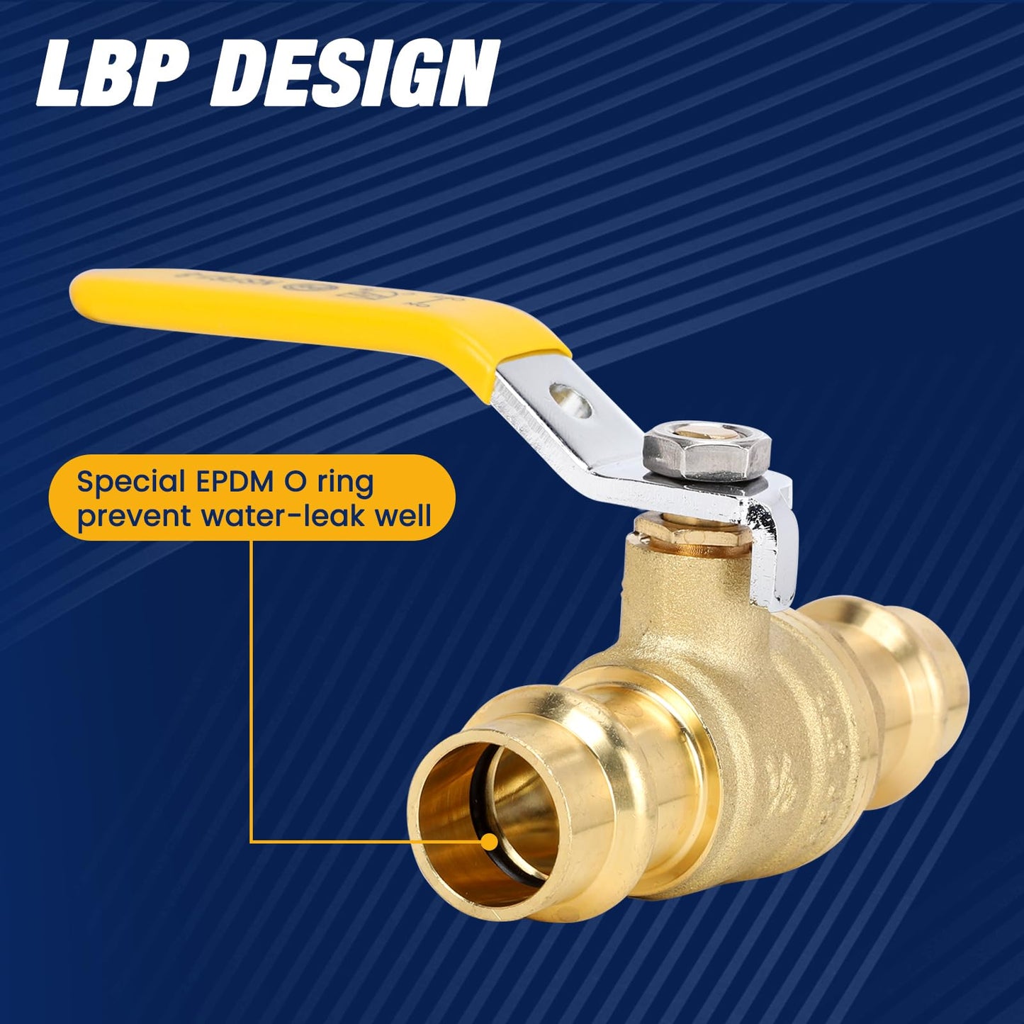 ABBIEMO 10PCS 1/2" Press Propress Ball Valve with EPDM O-Ring 1/4-Turn Full Port Shut Off Stop Valve for Copper Tubing Connection